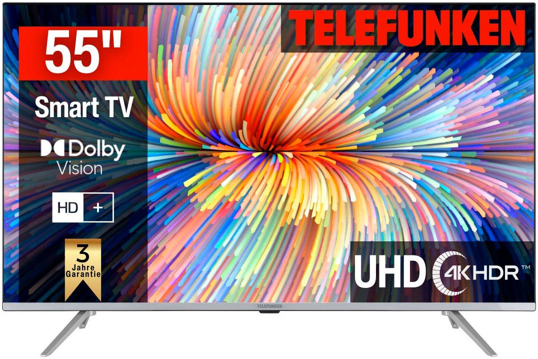 Telefunken D55V850M5CWH LED-Fernseher (138 cm/55 Zoll, 4K Ultra HD, Smart-TV) schwarz ! RABATT: 34.5% Telefunken D55V850M5CWH LED-Fernseher (138 cm/55 Zoll, 4K Ultra HD, Smart-TV) schwarz ! RABATT: 34.5%