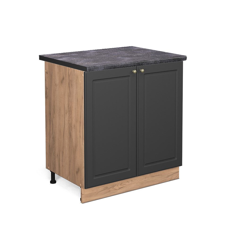 Vicco Spülenunterschrank Fame-Line, Anthrazit-Gold/Goldkraft Eiche, 80 günstig online kaufen