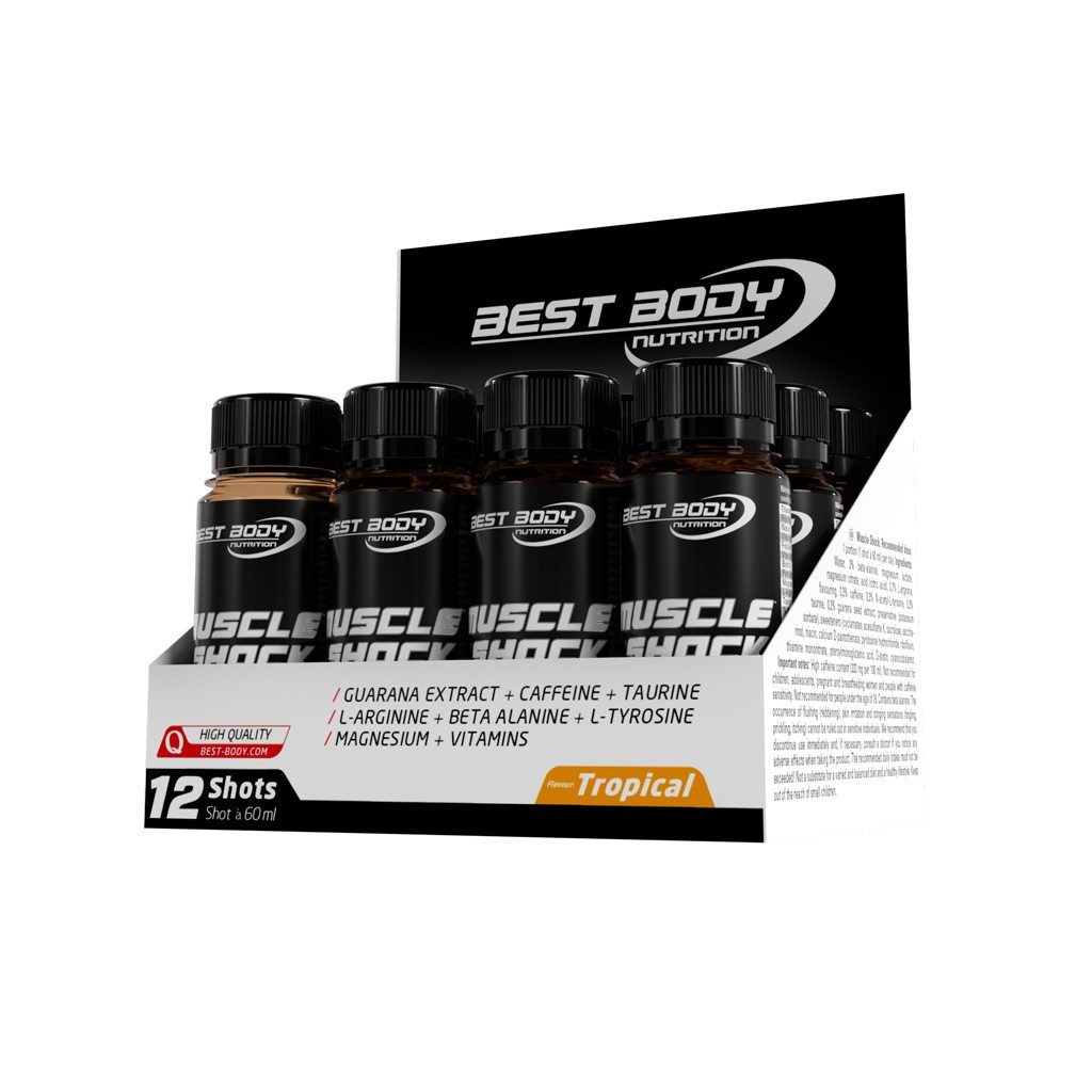 Best Body Nutrition Muscle Shock Shot - Tropical - 12 Shots à 60 ml Flüssigkeit