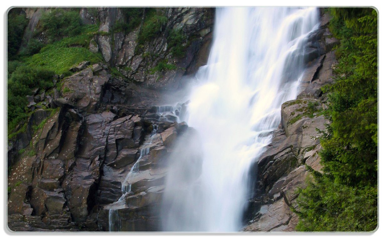 Wallario Frühstücksbrett Wasserfall, ESG-Sicherheitsglas, (inkl. rutschfester Gummifüße 4mm, 1-St), 14x23cm