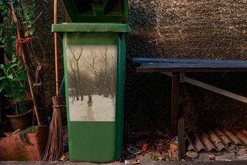MuchoWow Wandsticker Winter in den Wäldern von Scheveningen - Gemälde von Anton Mauve (1 St), Mülleimer-aufkleber, Mülltonne, Sticker, Container, Abfalbehälter
