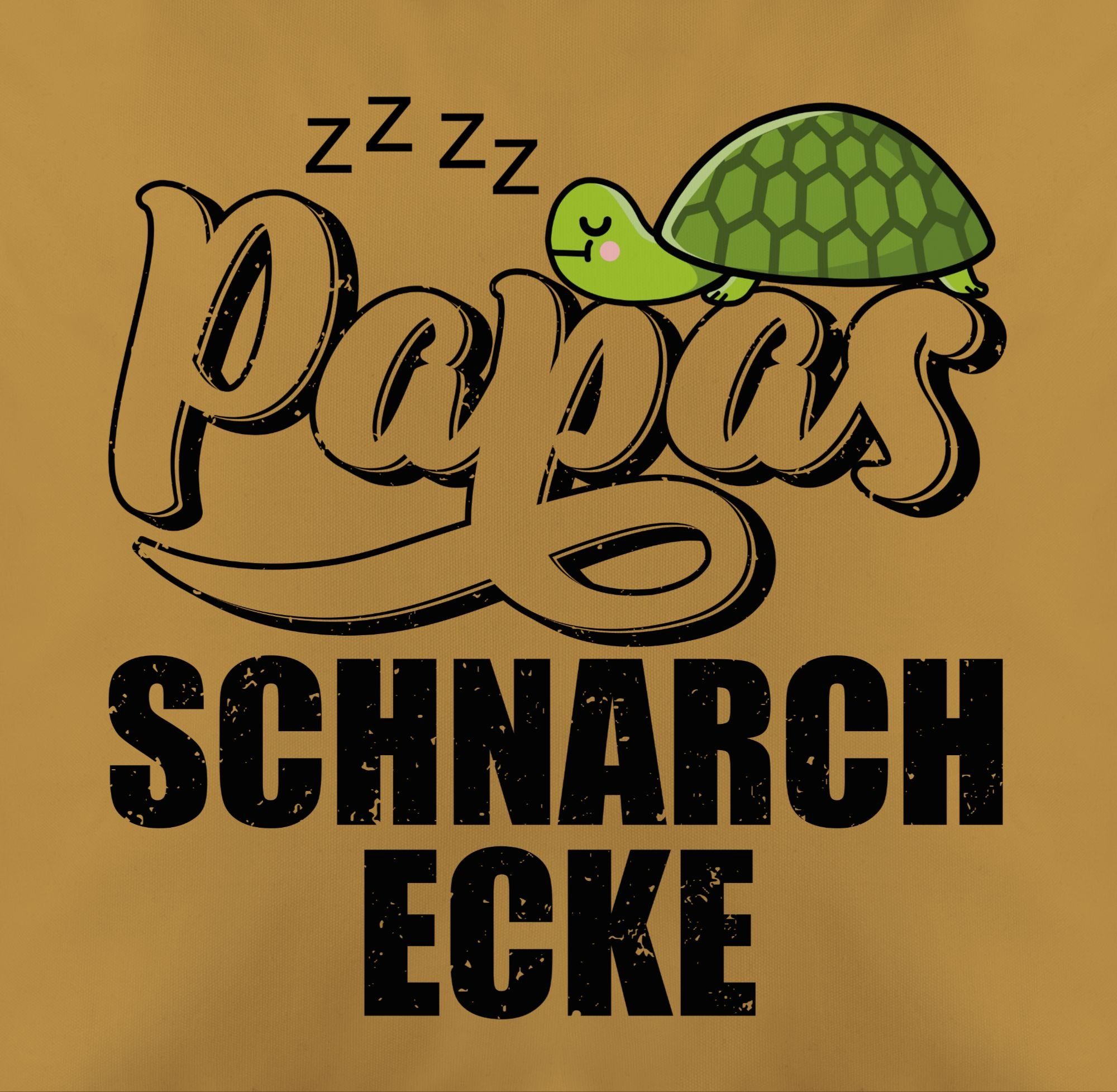 mit Lettering Vatertagsgeschenk schwarz, Kissen 3 - Schildkröte Schnarchecke Shirtracer Papas - Dekokissen Gelb