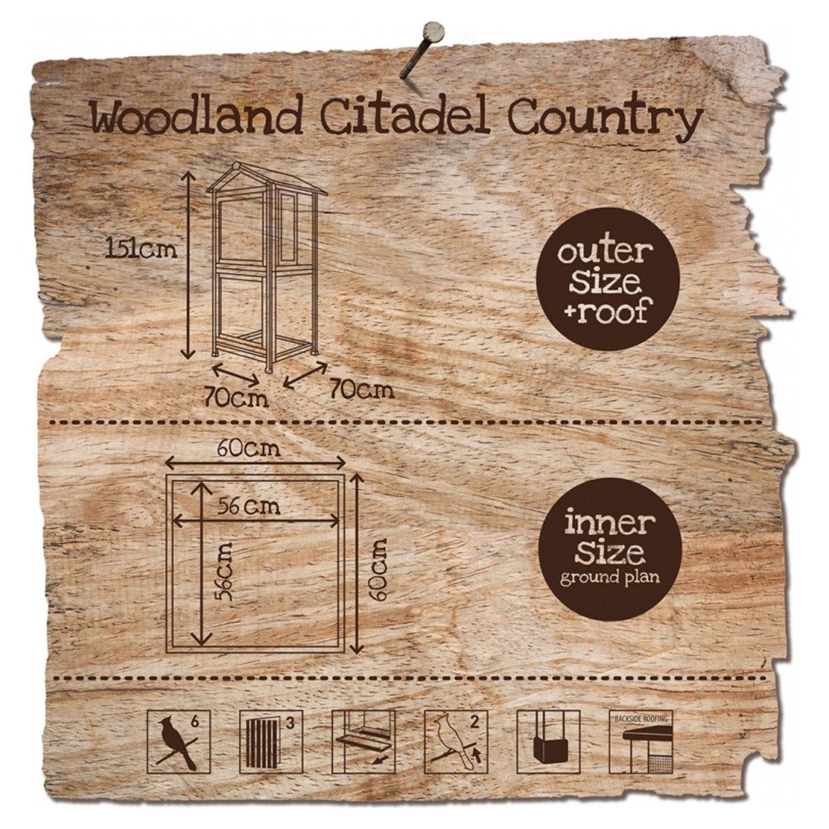 DUVO+ Voliere Vogelhaus Woodland Citadel Country