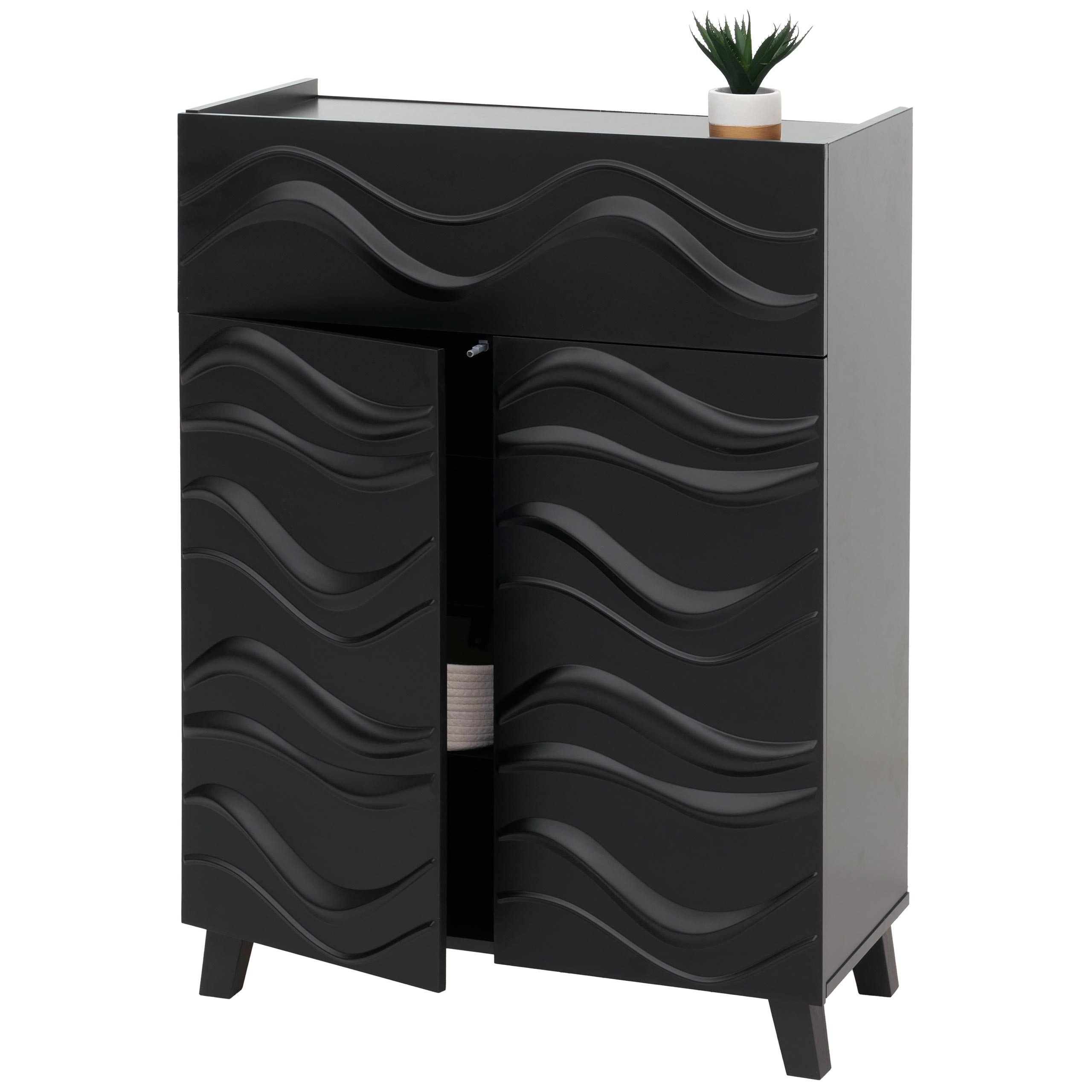 MCW Kommode MCW-N86, Oberfläche im 3D-Wellen-Design