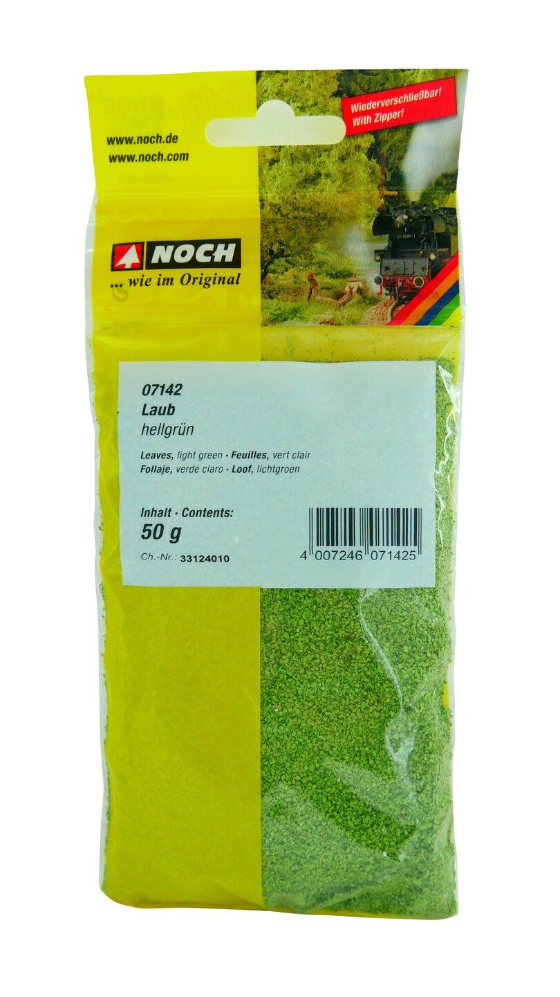 NOCH Modelleisenbahn-Baum Laub, hellgrün Flock 50 g für Modellbau Landschaft, Pflanzen