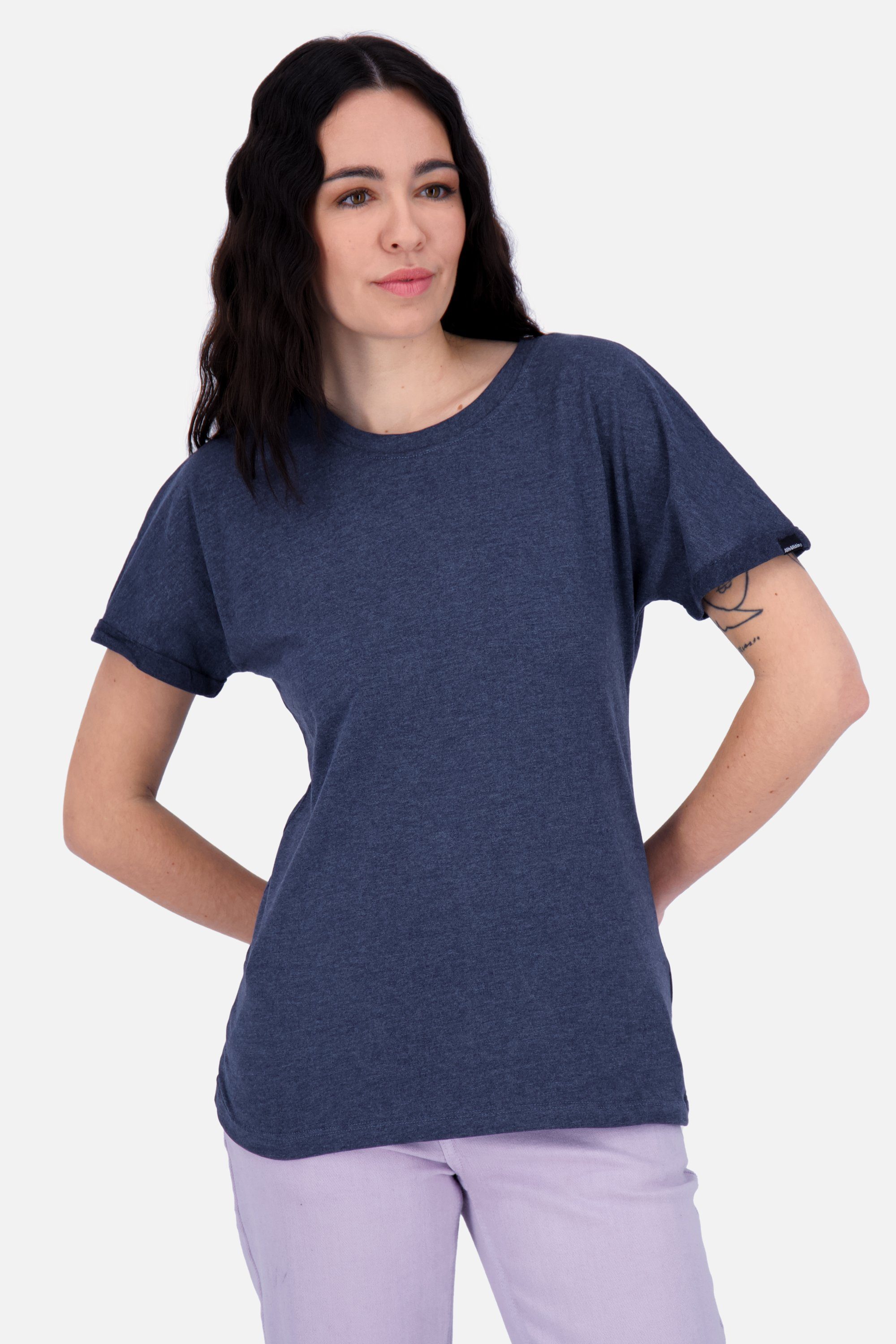 Alife & Kickin Rundhalsshirt MalaikaAK A Shirt Damen Kurzarmshirt, Shirt marine melange | T-Shirts