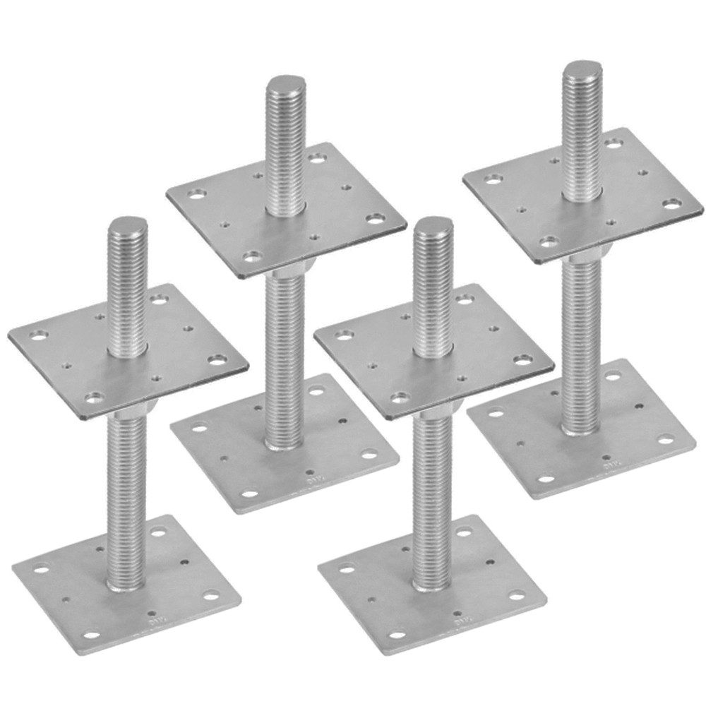 Pfostenträger 4x Pfostenträger 10x25cm Stützenfuß Bodenfuß Betonfuss verstellbar