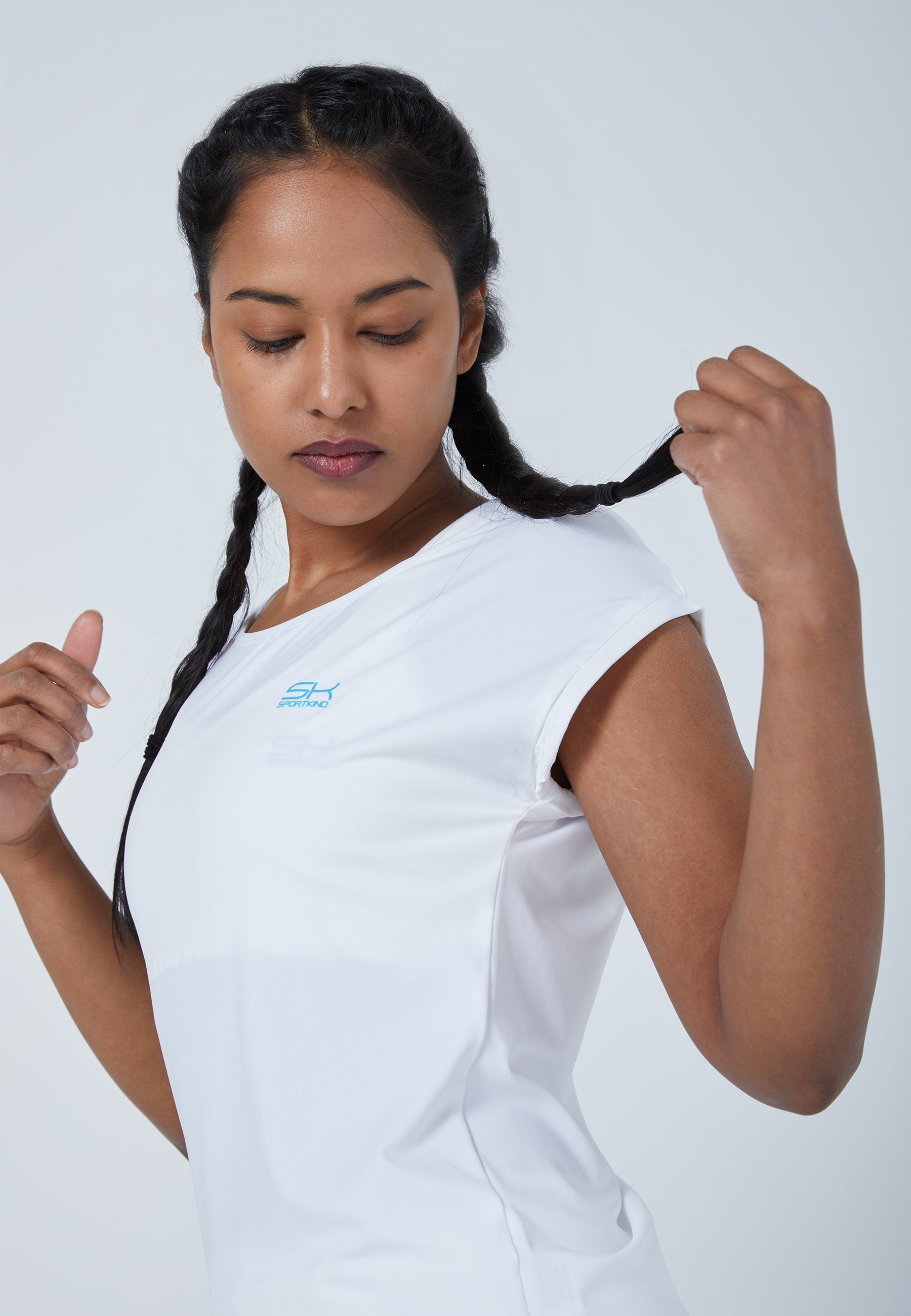 Loose Funktionsshirt SPORTKIND & Damen Mädchen weiß Fit Tennis Shirt