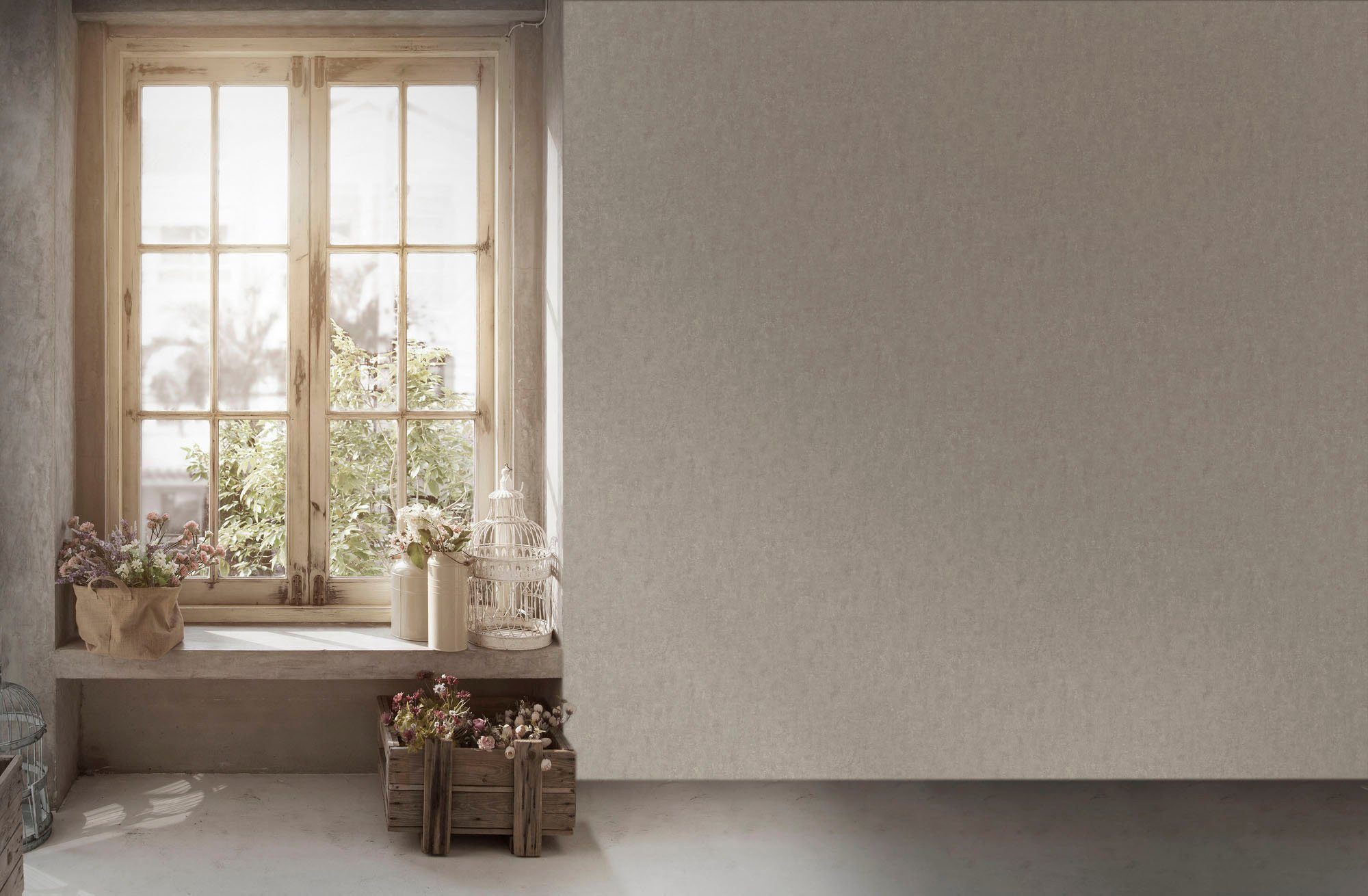 living walls Vliestapete My Home My Spa, leicht strukturiert, Steinoptik, urban, Motiv, Tapete Beton Tapeten Wohnzimmer Schlafzimmer Küche modern Design Optik