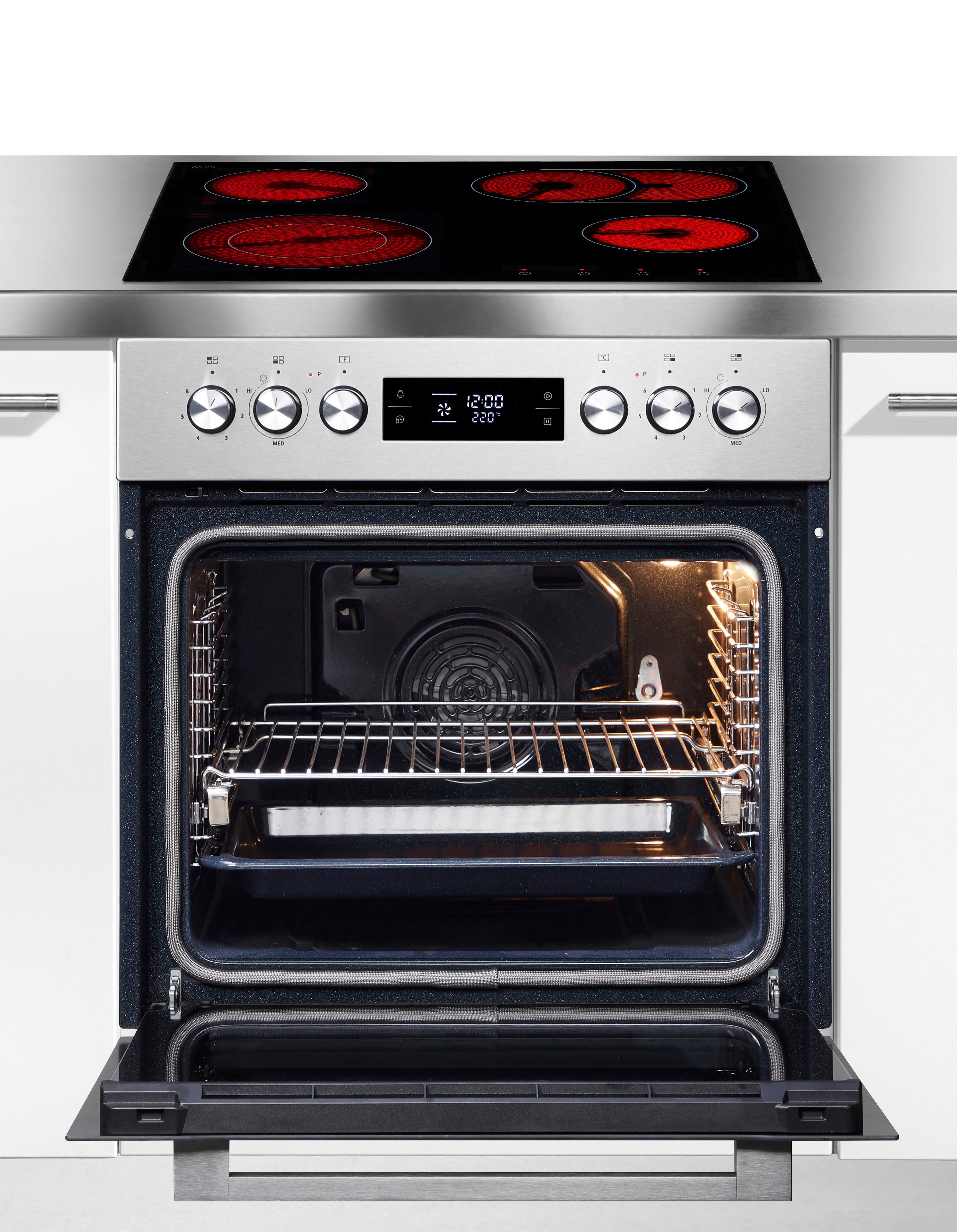 Hanseatic Elektro-Herd-Set HBCO7010PA1 + HC46066CB, mit 1-fach-Teleskopauszug, Pyrolyse-Selbstreinigung, Pyrolyse-Selbstreinigung: Nie mehr den Backofen schrubben