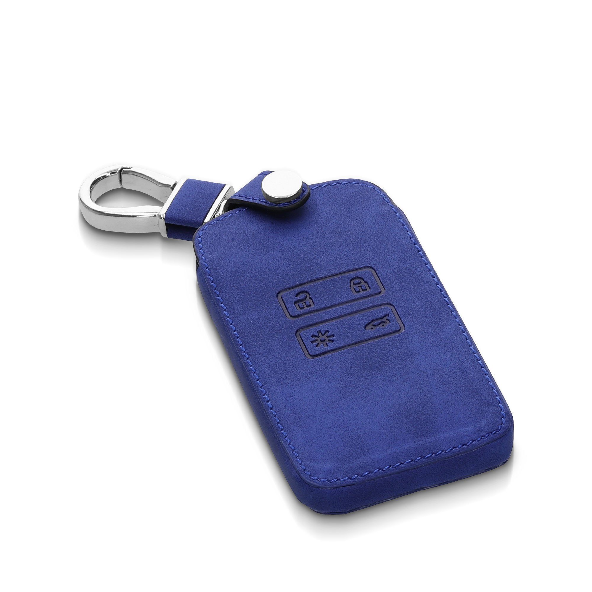 Schutzhülle Schlüsselhülle Schlüsseltasche Renault, Autoschlüssel - Cover kwmobile Kunstleder Dunkelblau Hülle Nubuklederoptik für