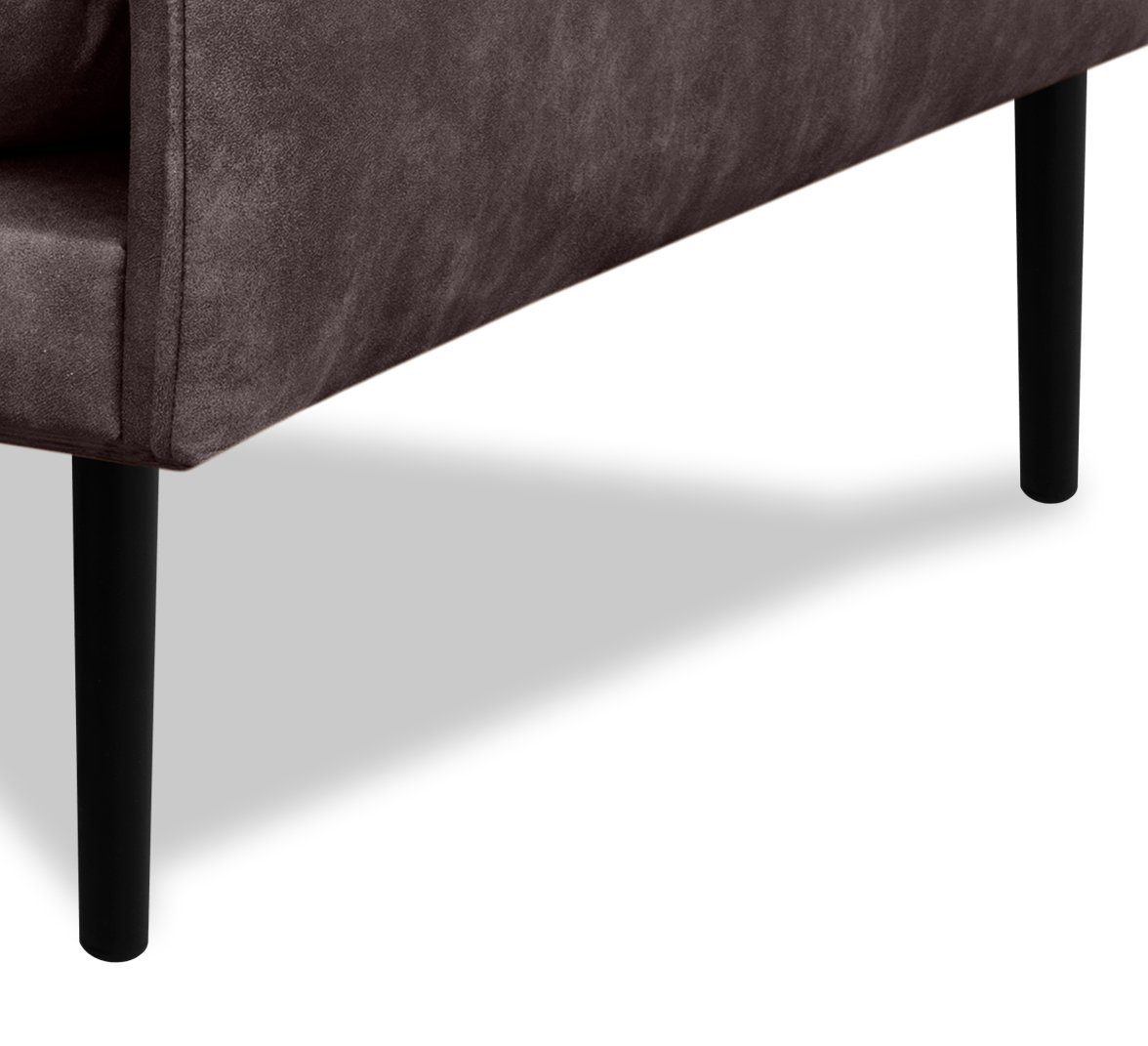 Skalle, minimalistisches andas Design auf Metallfüßen 3-Sitzer schlanken