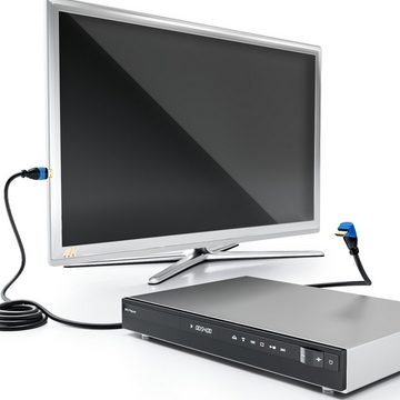 deleyCON deleyCON 2m HDMI 90° Grad Winkel Kabel - HDMI 2.0/1.4a kompatibel mit HDMI-Kabel