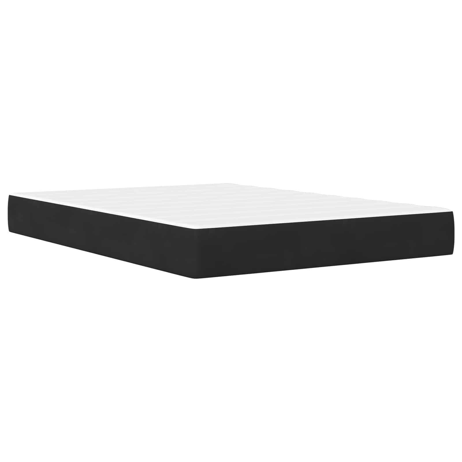 vidaXL Bett Bettgestell mit Matratze mit Matratze Schwarz 160 x 200 cm Samt (1-tlg) – Bild 5 von 5
