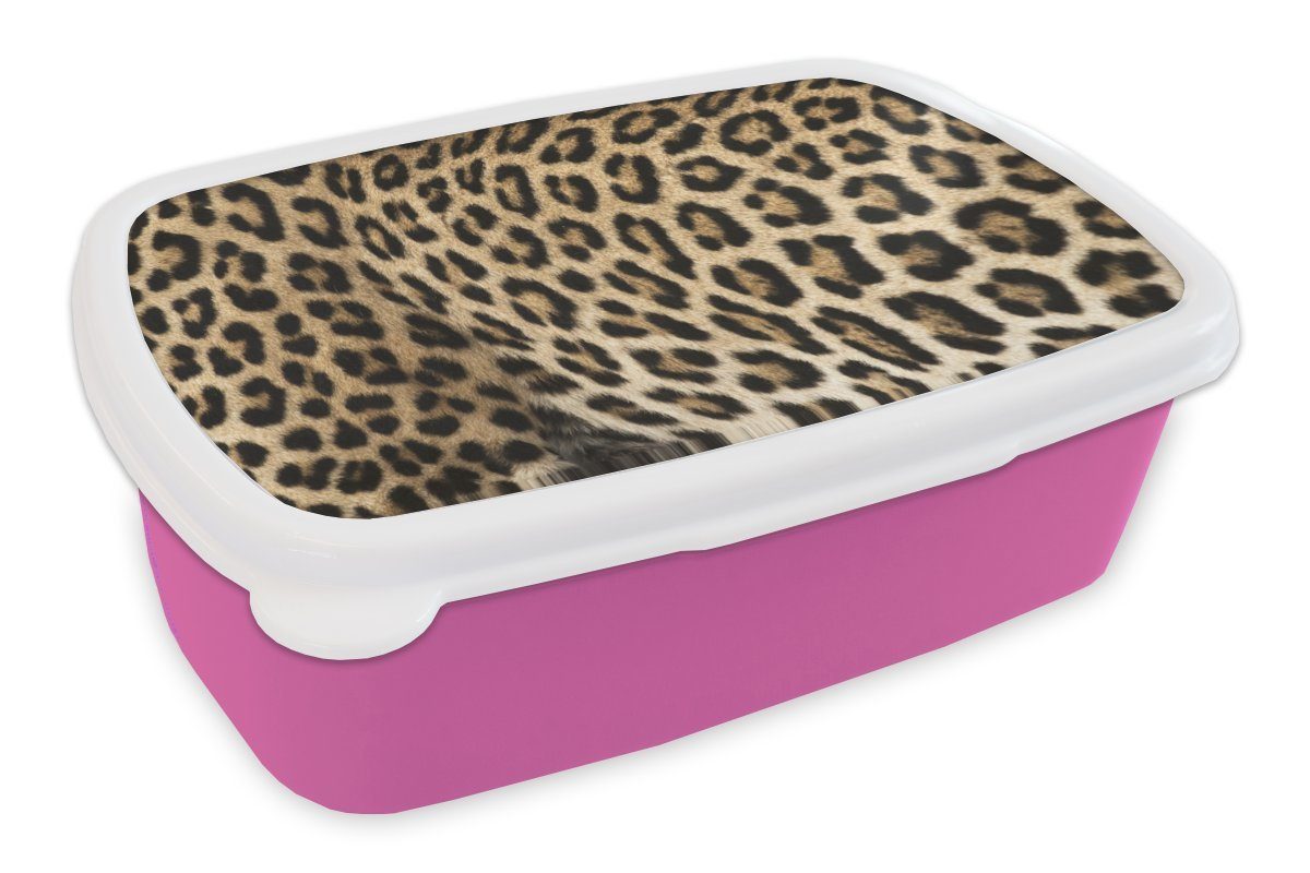 MuchoWow Lunchbox Panther-Schacht, Kunststoff, (2-tlg), Brotbox für Erwachsene, Brotdose Kinder, Snackbox, Mädchen, Kunststoff rosa