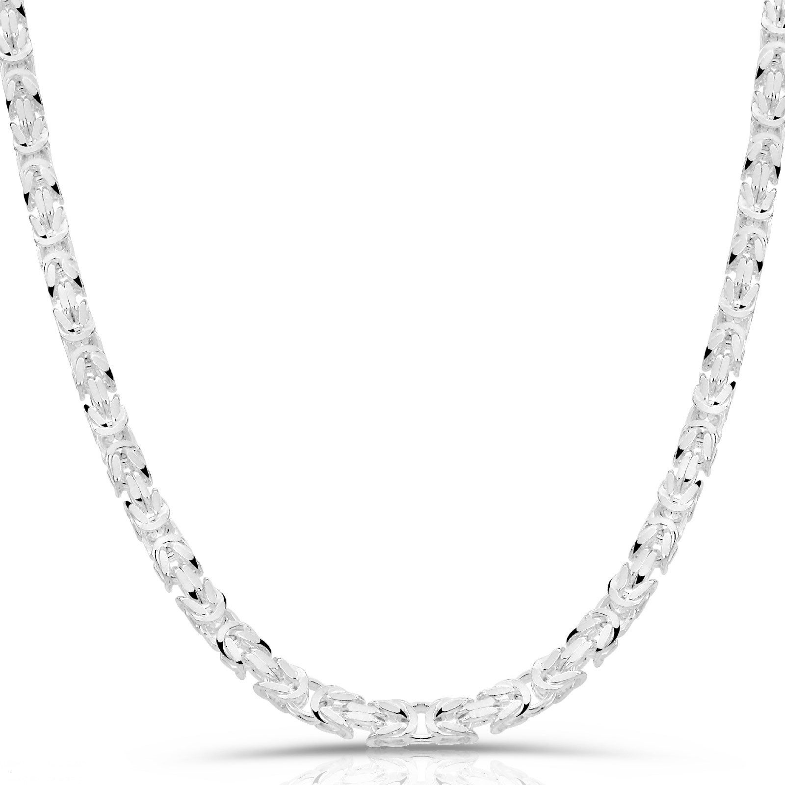 Tony Fein Königskette Königskette 5mm 925er Silber Massiv Diamantiert, Made in Italy