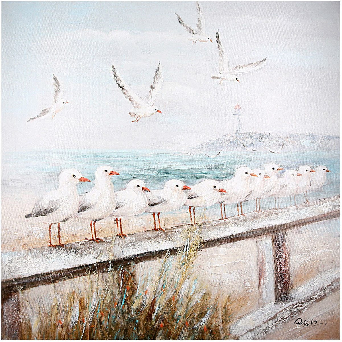 GILDE Leinwandbild Bild quadratisch Seaside, Strandbilder (1 St)