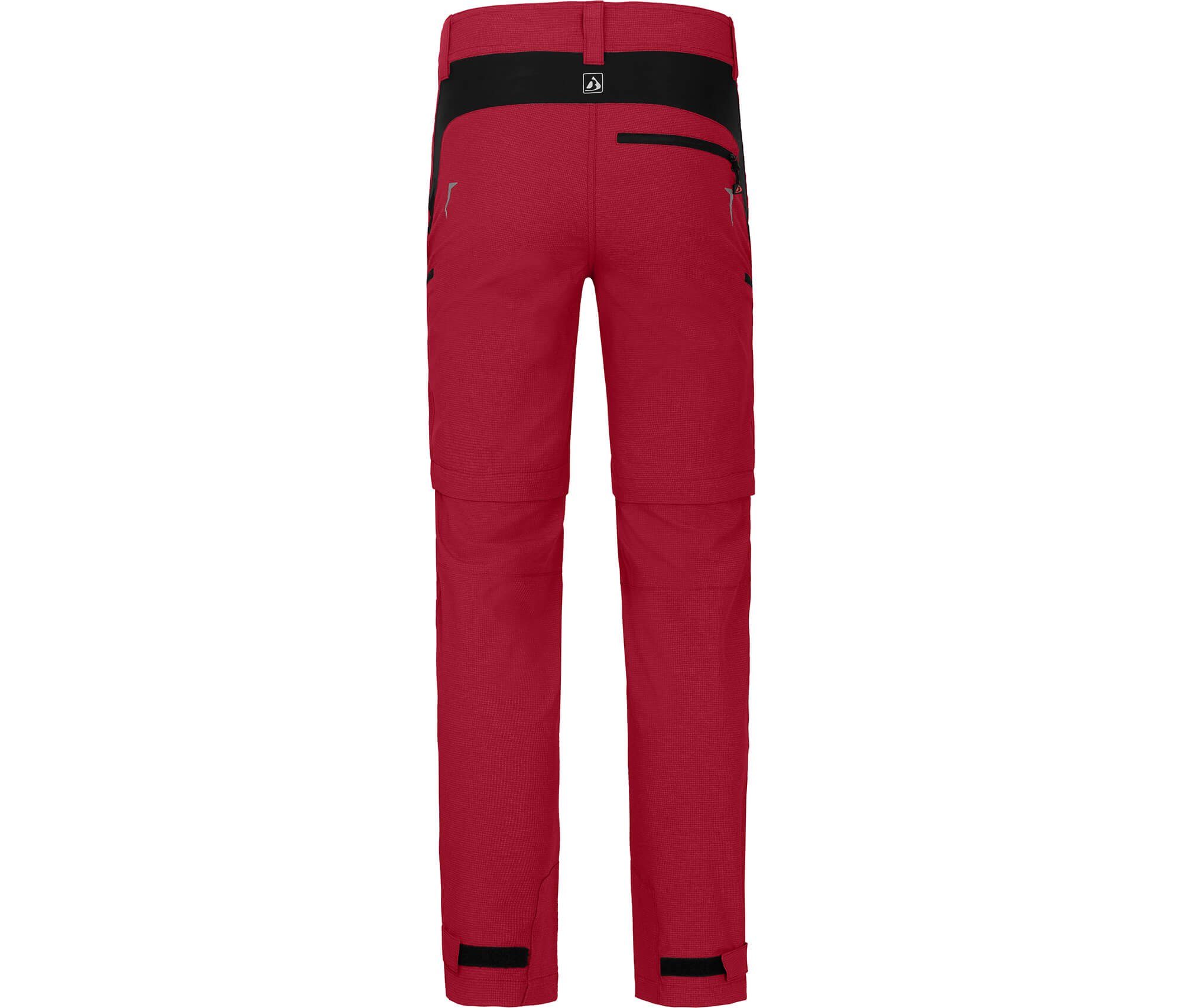 Bergson Zip-off-Hose PATTI Zipp-OFF Herren robust, Radhose, Normalgrößen, rot elastisch