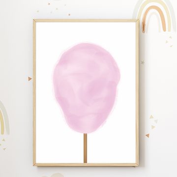Tigerlino Poster Süßigkeiten Zuckerwatte Donut Lollipop 3er Set Kinderzimmer Wandbilder