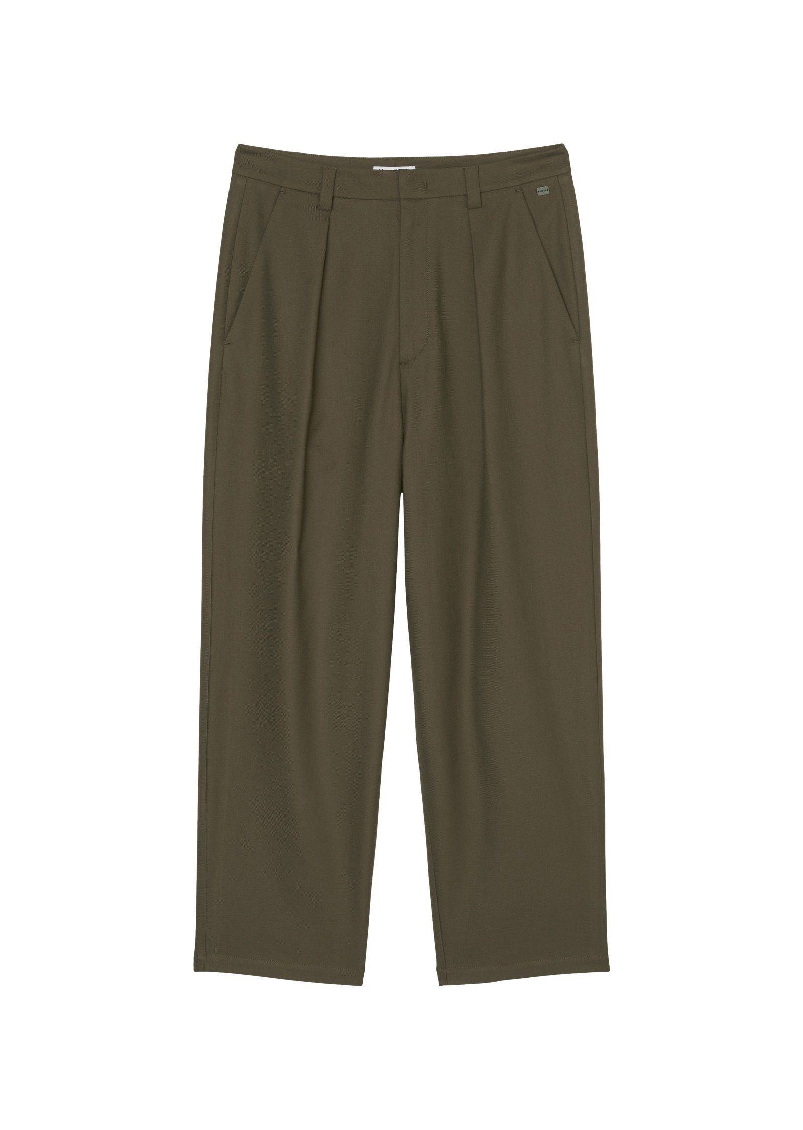 Marc O'Polo DENIM Chinohose Organic grün Cotton-Viskose-Mix aus