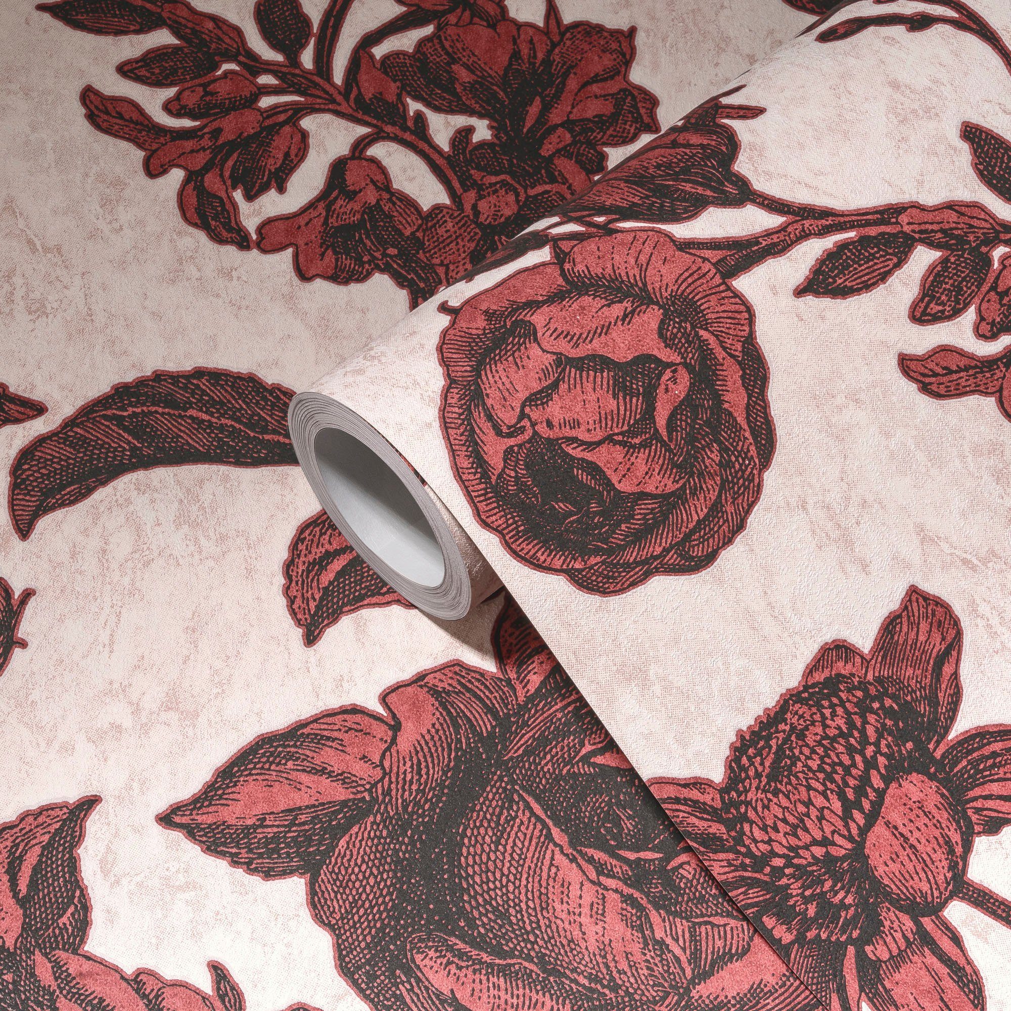 living walls Vliestapete My Home My Spa, leicht strukturiert, floral, natürlich, geblümt, Floral Tapete Blumen Tapeten Wohnzimmer Schlafzimmer Küche Design Büro