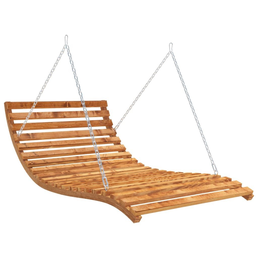 vidaXL Hollywoodschaukel Bettschaukel Liegeschaukel Bugholz Massiv Teak-Finish 143x120x65 cm Ho