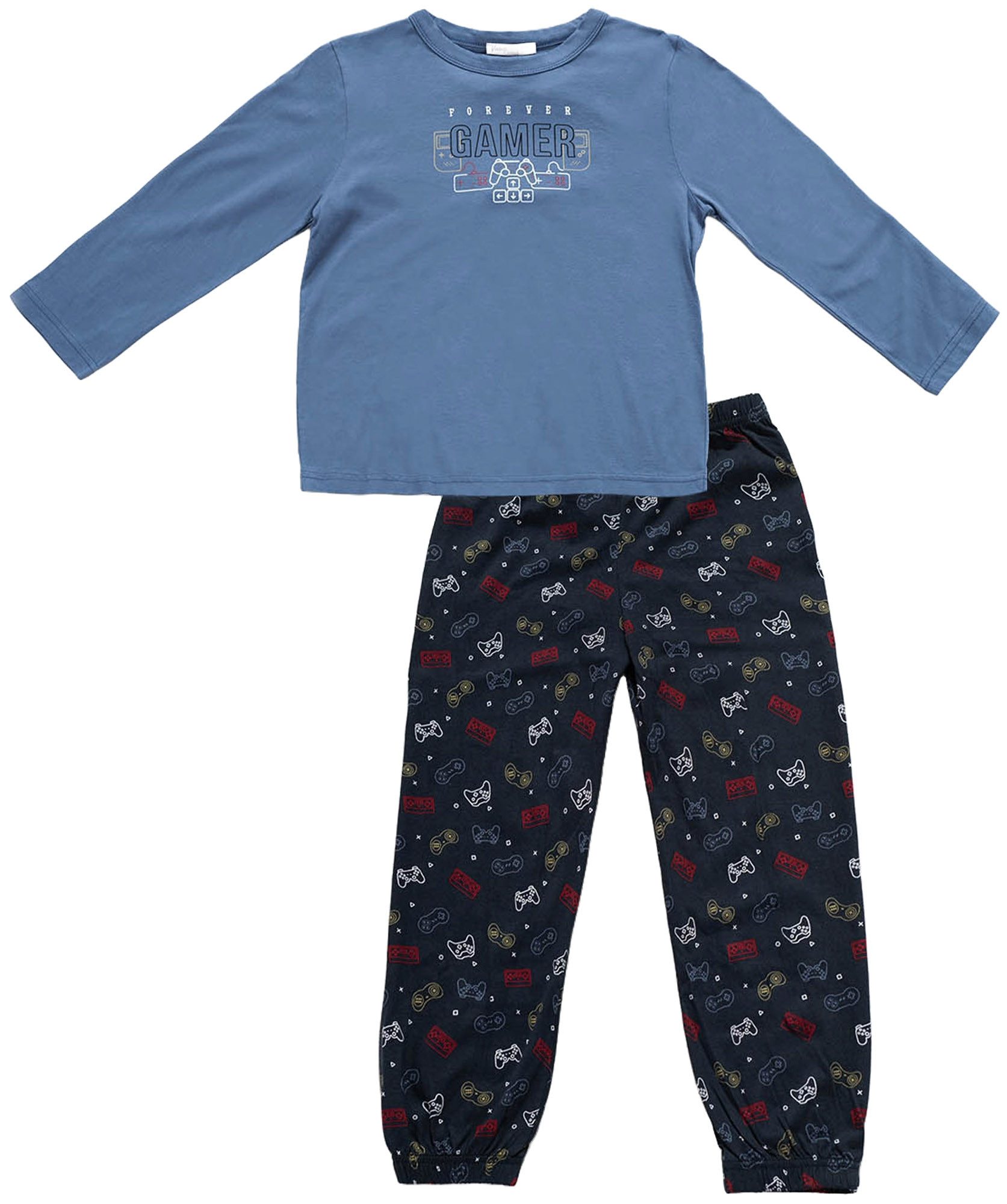 Vamp Schlafanzug VAMP kids (Set, 2 tlg., 2-teilig) Jungen Schlafanzug lang 2-teilig Pyjama Baumwolle Gamer