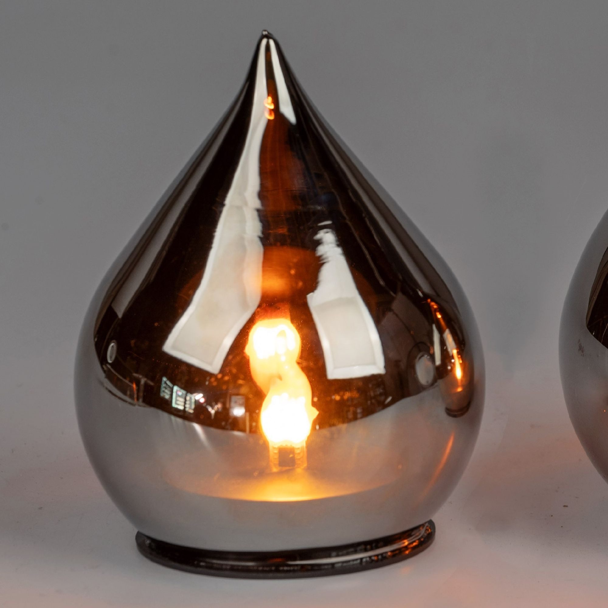 formano Nachttischlampe Flamme, Mit Timerfunktion, Grau, günstig online kaufen