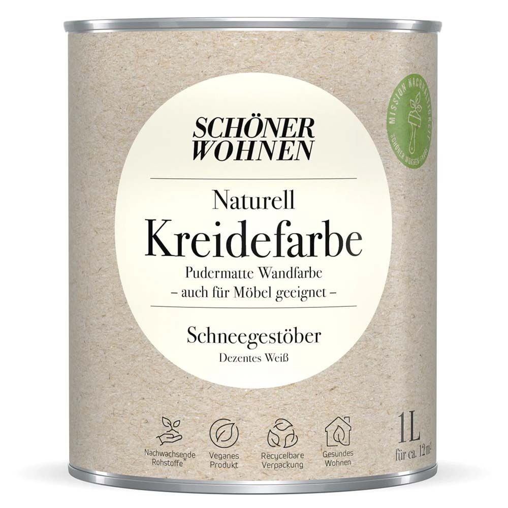 SCHÖNER WOHNEN FARBE Wandfarbe Schöner Wohnen Naturell Kreidefarbe 1,0 Ltr. Schneegestöber
