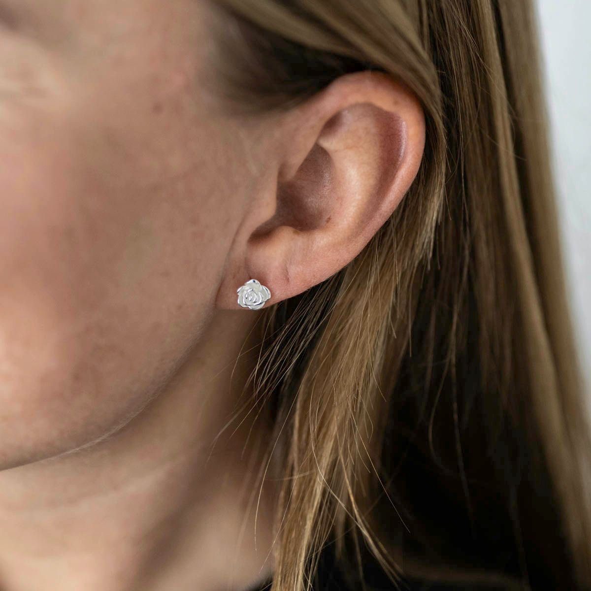 Materia Paar Ohrstecker Rosen Blüten Ohrringe Silber teilmattiert SO-166, 9 günstig online kaufen