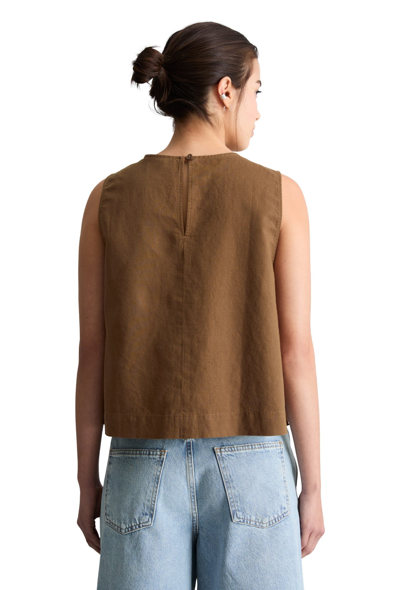 Marc O'Polo DENIM Blusentop aus Leinen-Baumwolle-Mix