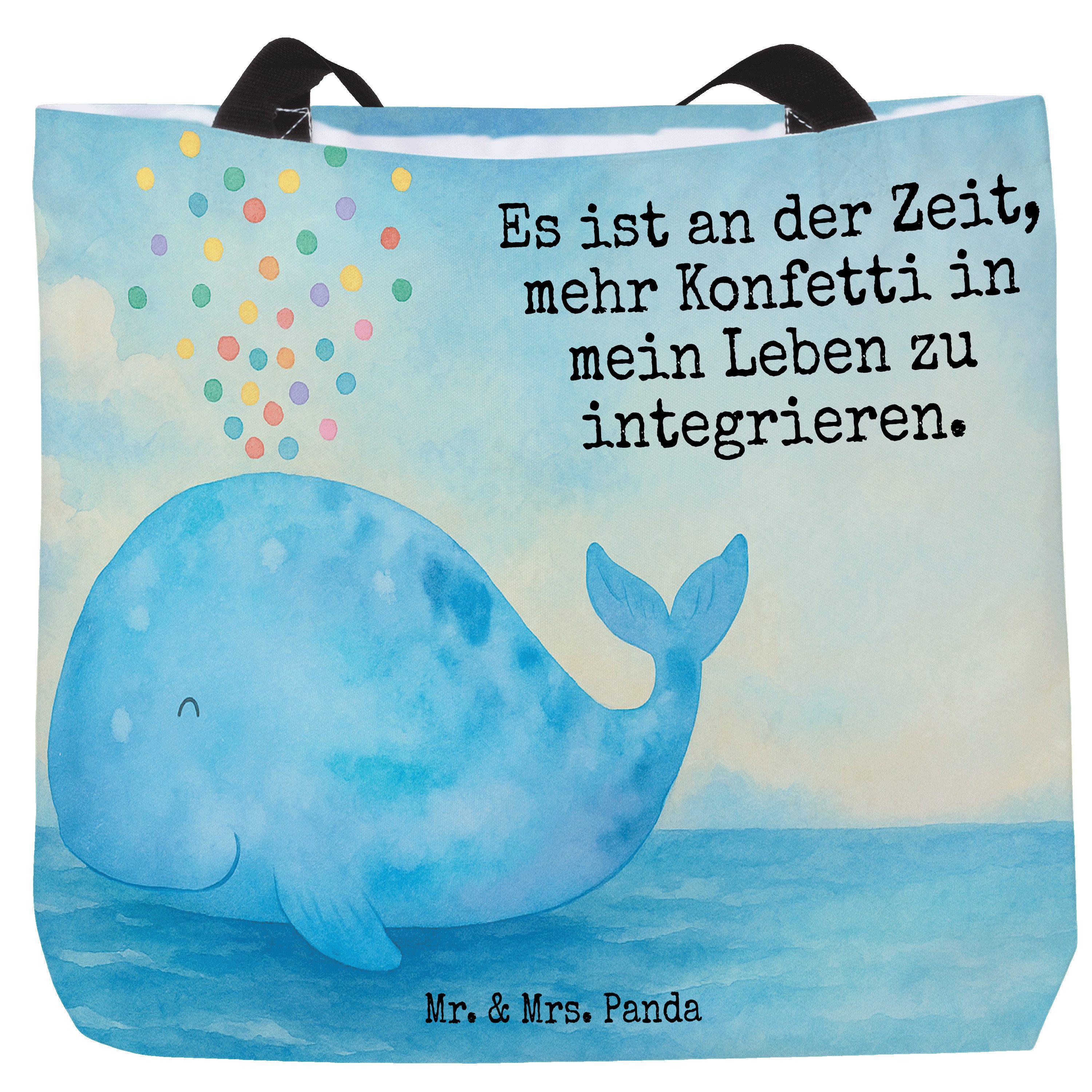 Shopper Wal Konfetti Design, Tote Bag, Weiß, Tragetasche, Reisetasche, Meer