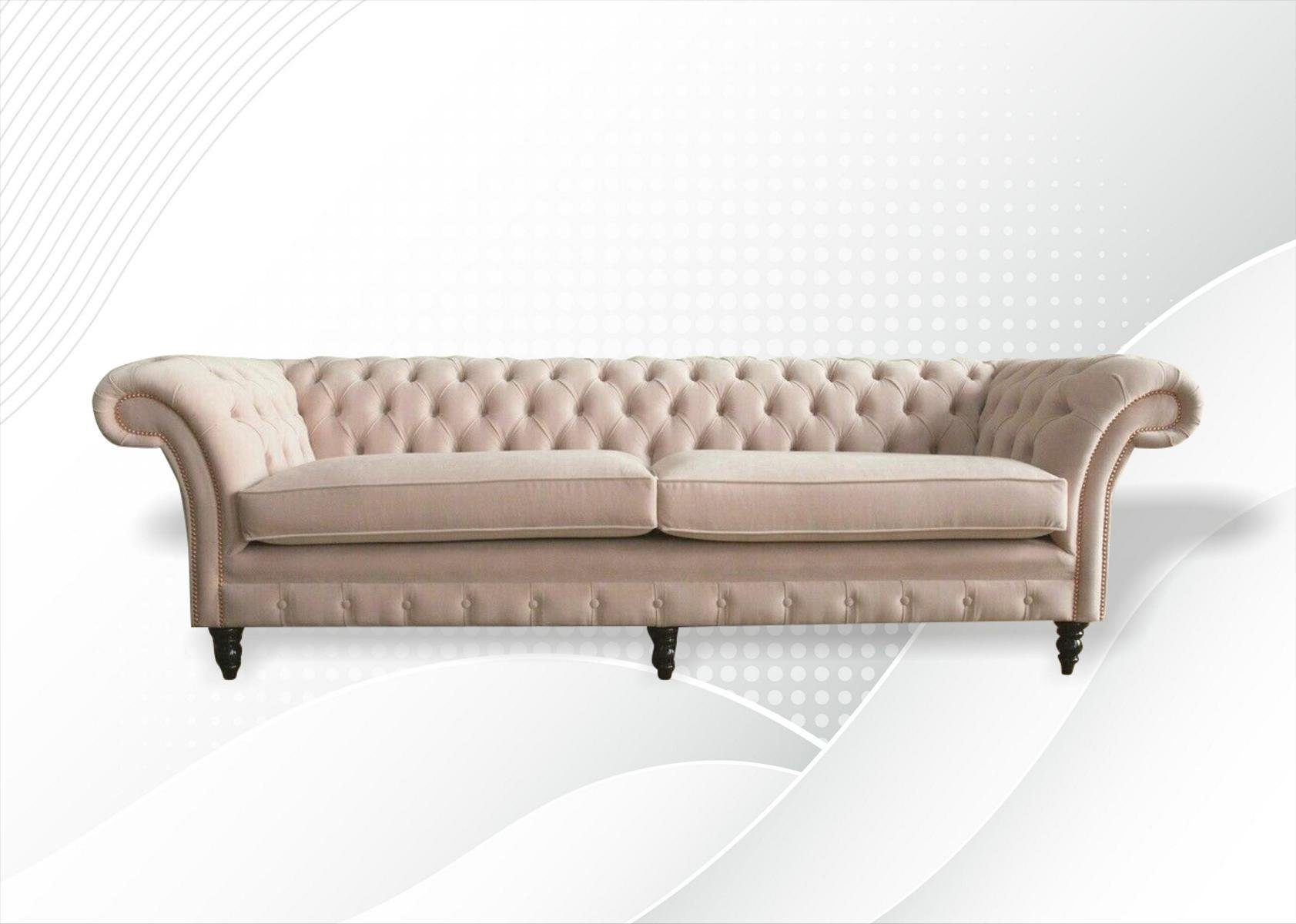 cm Design 265 JVmoebel Sofa Sofa Hocker 4 Sitzer + Chesterfield-Sofa, Couch Chesterfield