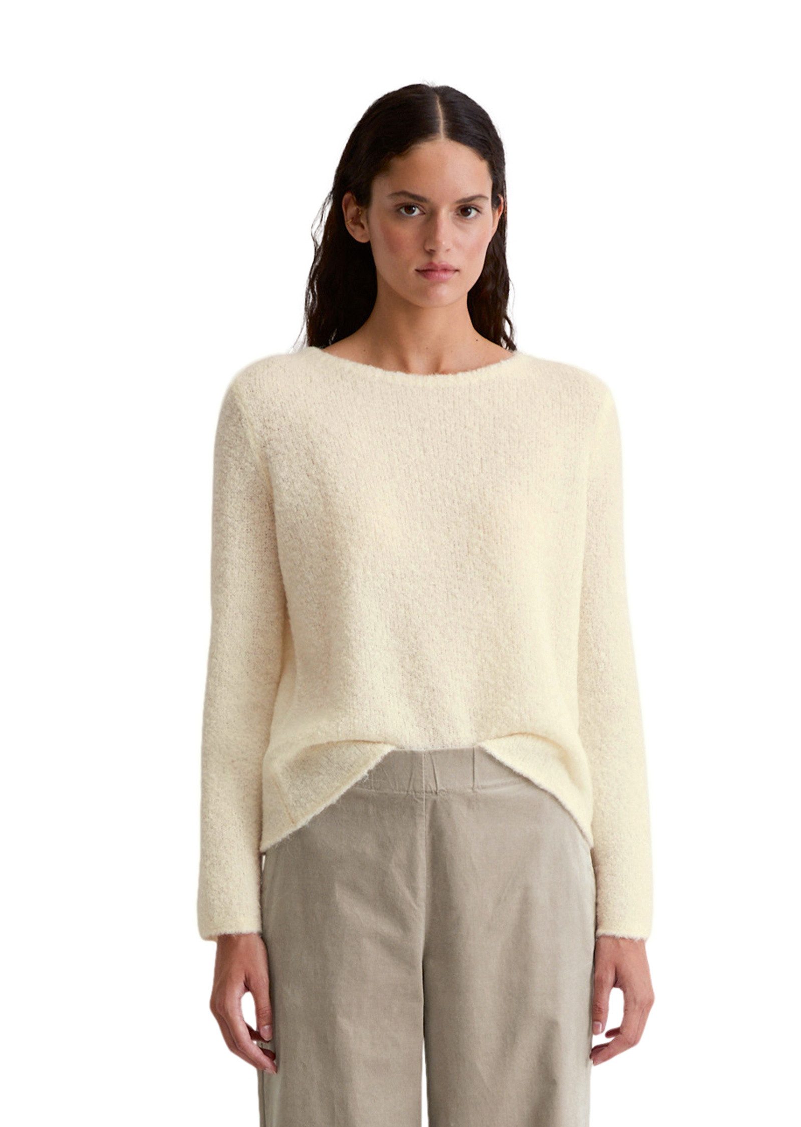 Marc O'Polo Rundhalspullover aus Schurwolle-Alpakawolle-Mix günstig online kaufen