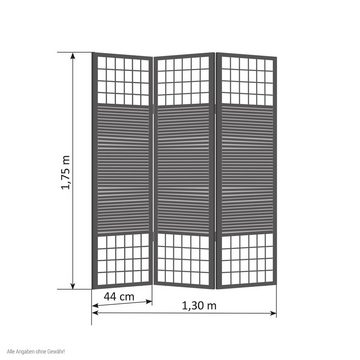 Homestyle4u Paravent Paravent Holz Raumteiler Bambus spanische Wand Trennwand Sichtschutz, 3-teilig