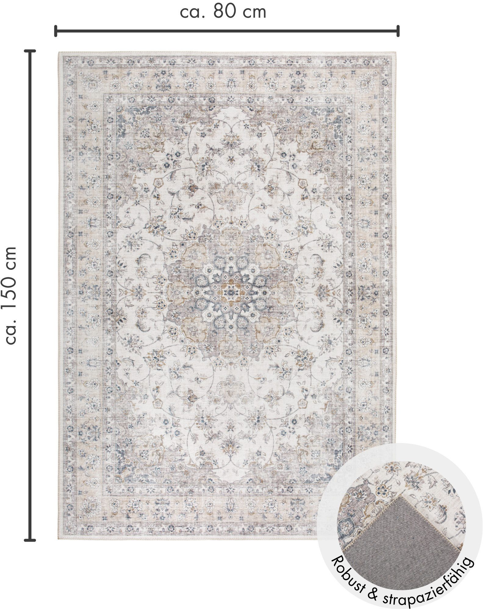 LUXOR living Teppich Prima 3, rechteckig, Höhe: 7 mm, Kurzflor, Orient-Optik, Vintage Design, auch als Läufer erhältlich