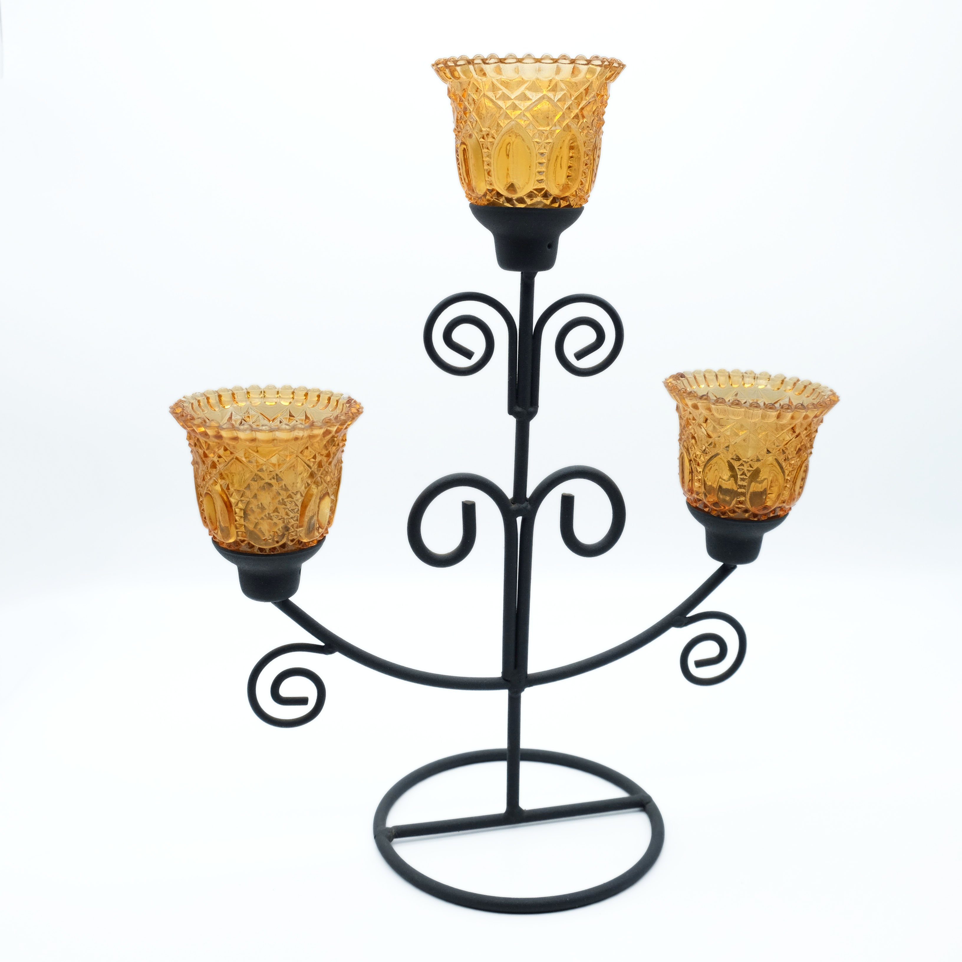 DeColibri gelb Kerzenständer Teelichthalter Kerzenhalter, standfest Kerzenständer, Glas,
