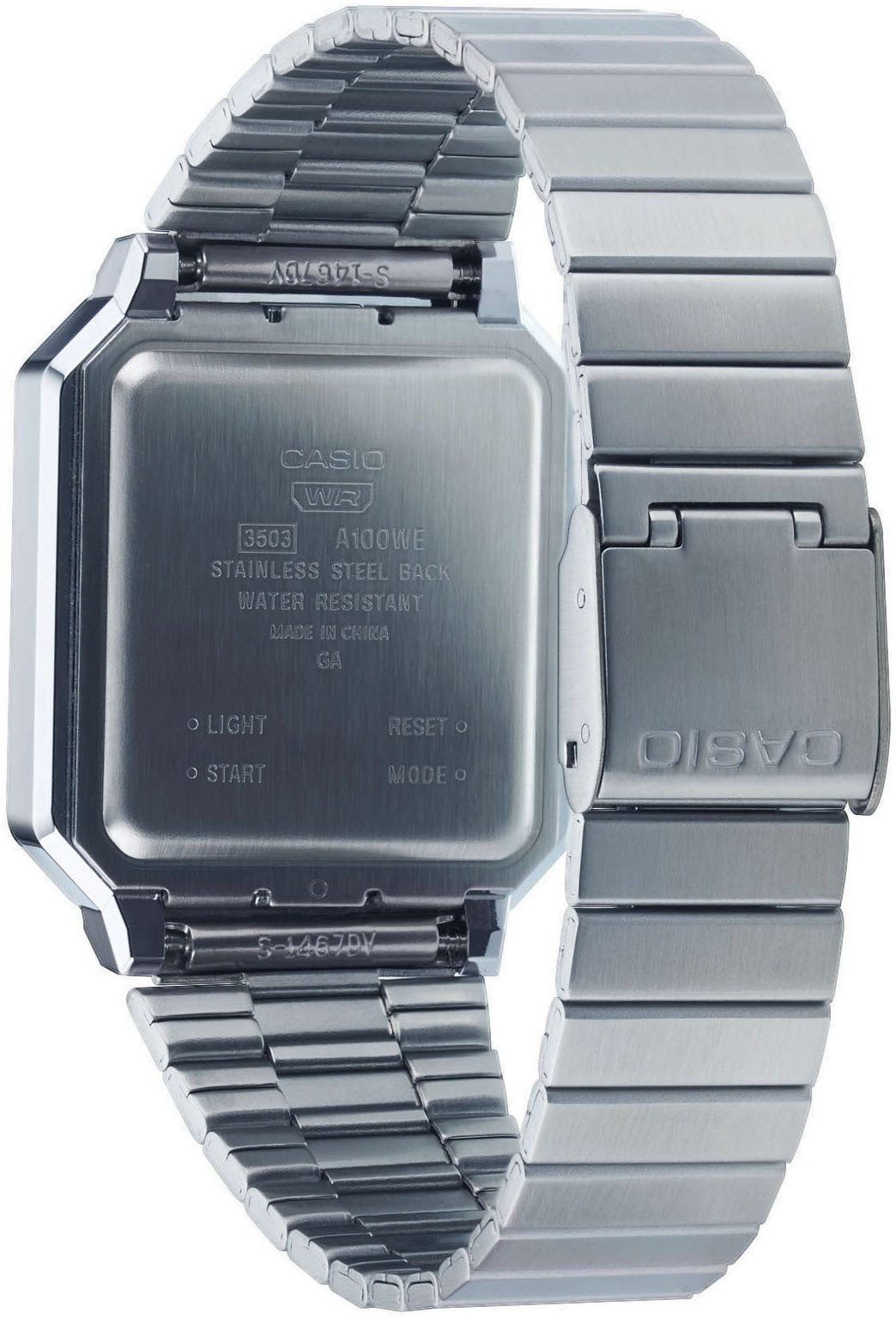 CASIO VINTAGE Chronograph A100WE-7BEF, Quarzuhr, Armbanduhr, Damen, Herren, digital, retro, Stoppfunktion