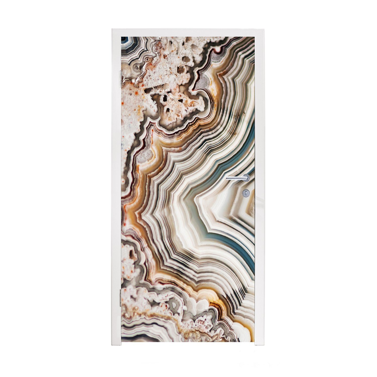 MuchoWow Türtapete Naturstein - Nahaufnahme - Muster, Matt, bedruckt, (1 St), Fototapete für Tür, Türaufkleber, 75x205 cm