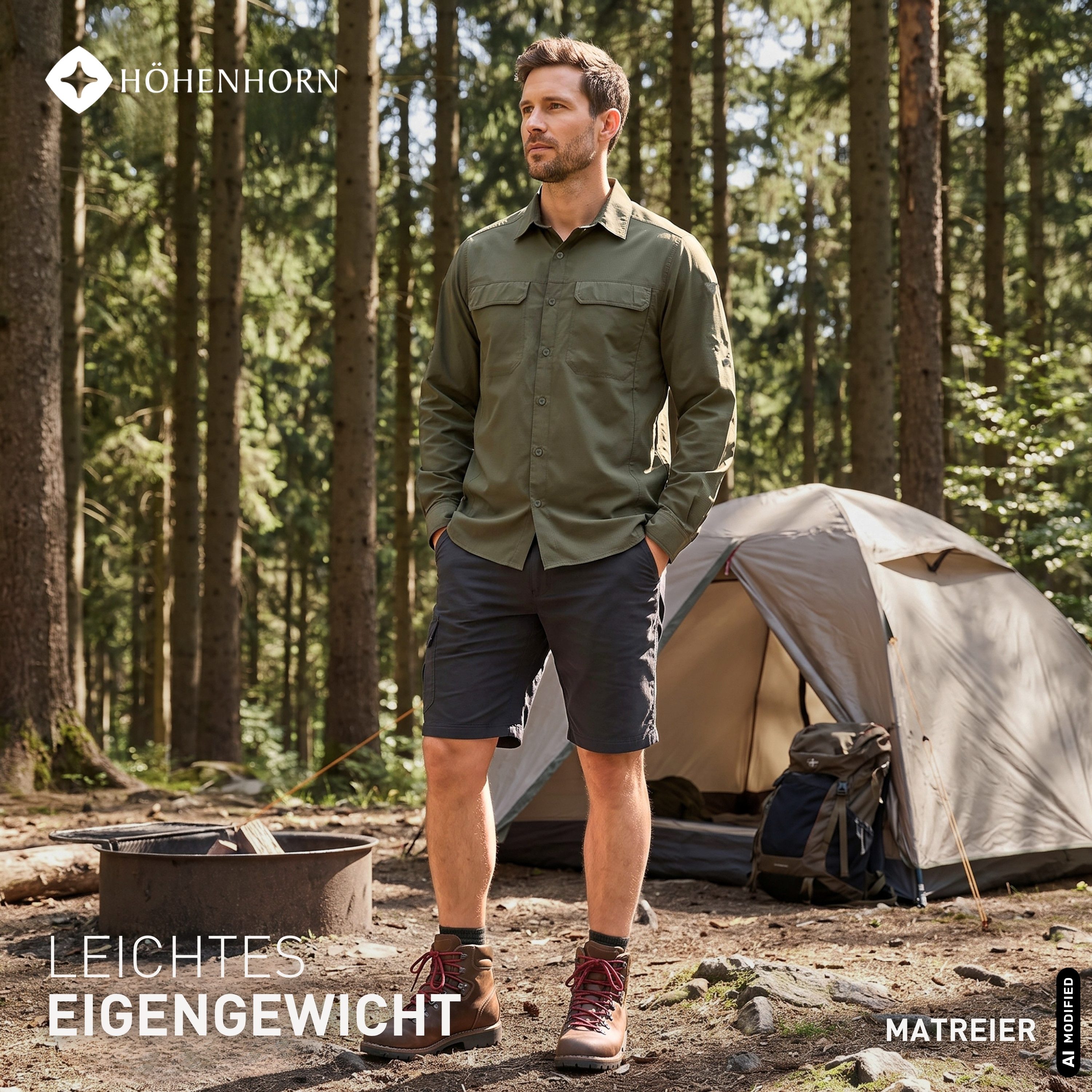 Höhenhorn Funktionshemd Matreier Herren Hemd Langarm Funktionshemd Atmungsaktiv für Männer Button-Down-Hemd, Outdoor, Angelhemd – Bild 5 von 5