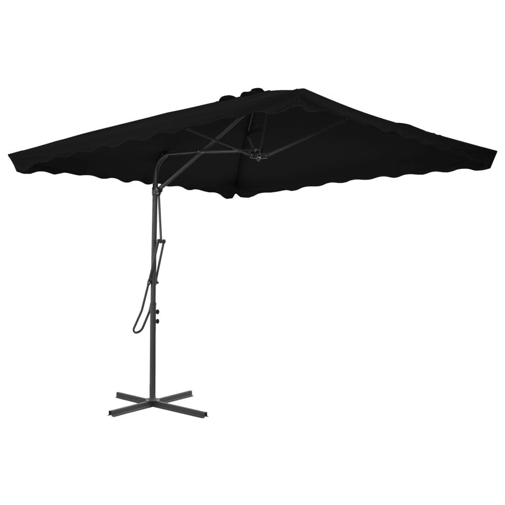 vidaXL Sonnenschirm Sonnenschirm mit Stahl-Mast 250x250x230 cm Schwarz