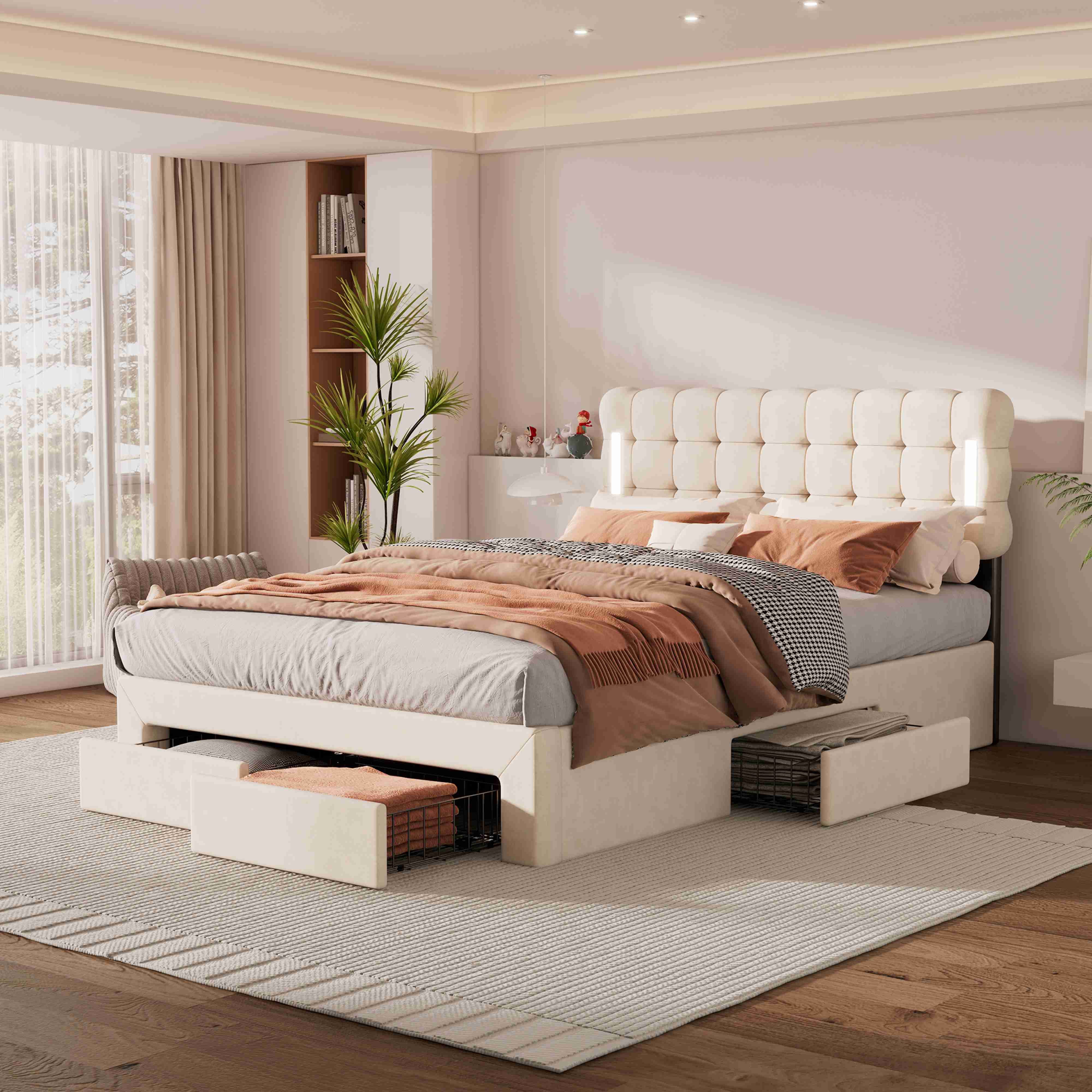 BlingBin Polsterbett 140x200cm Veloursbett Stauraumbett ohne günstig online kaufen