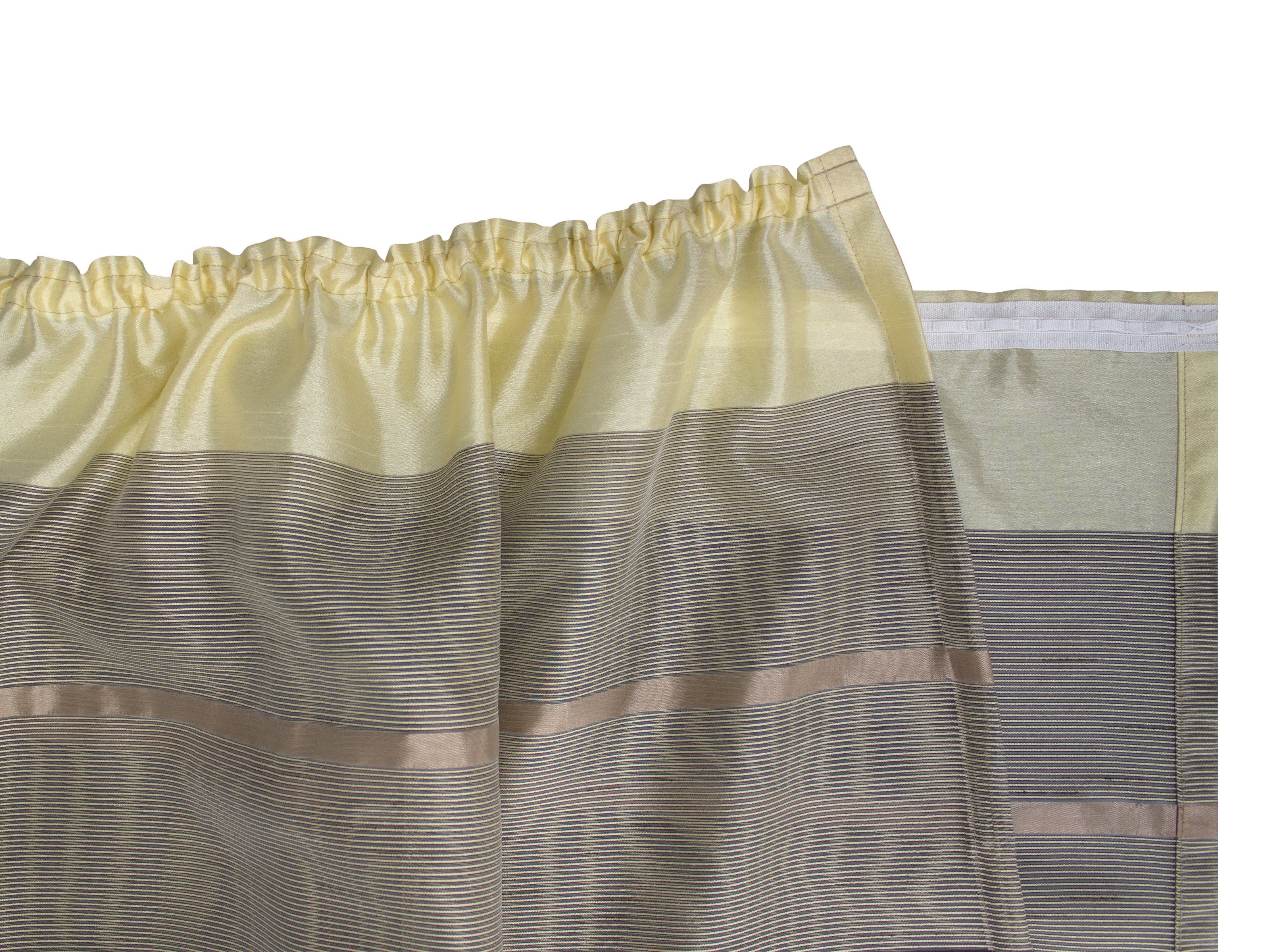beige-mocca Schal Kräuselband St), halbtransparent, Vorhang Polyester, VHG, (1 Solea,