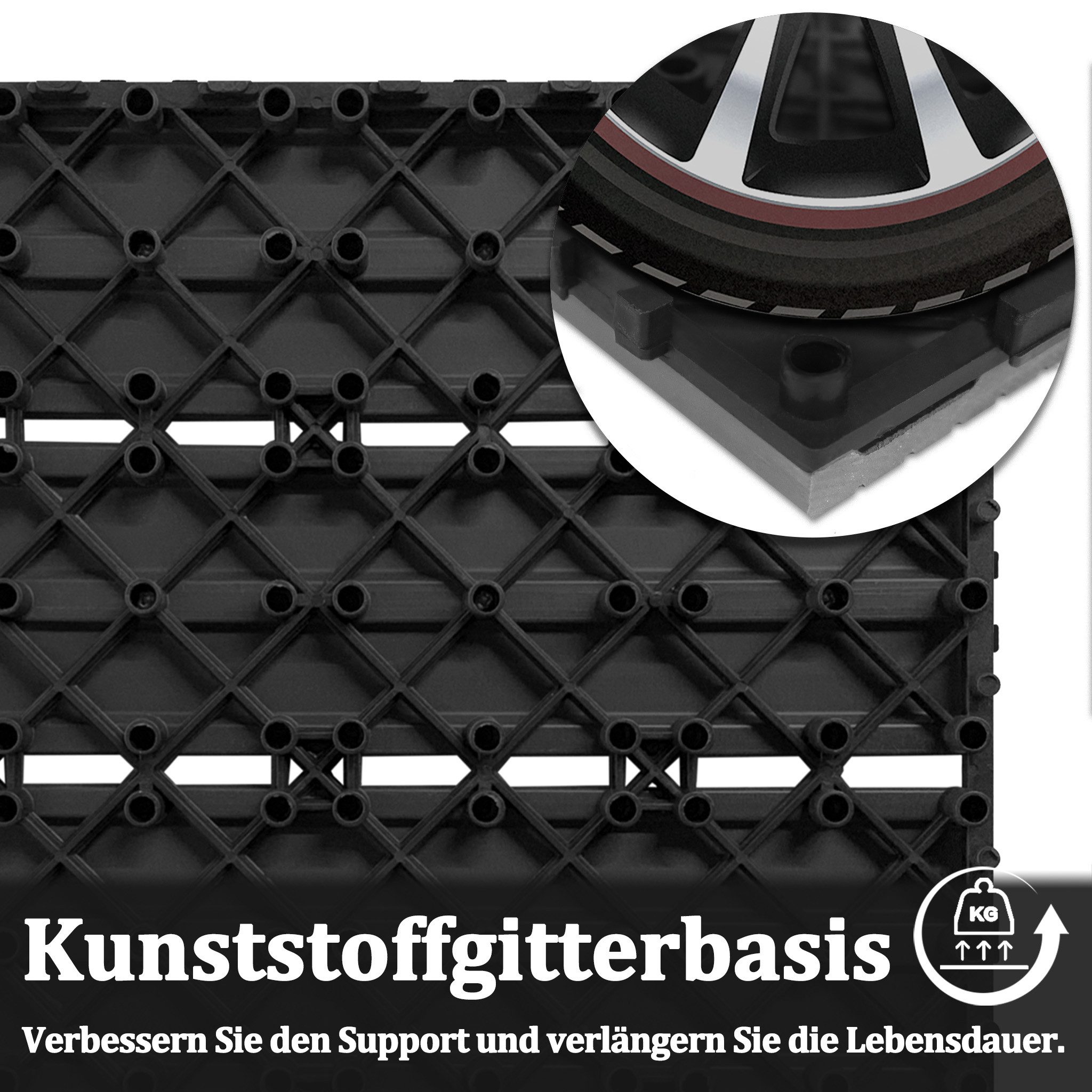 FIVMEN Terrassendielen Terrassenfliesen WPC 30x30cm Kunststoff Klickfliesen mit klicksystem, (Packung, 33-St., Filterbares Wasser Premium Fliese Terrassendielen – Bild 5 von 5