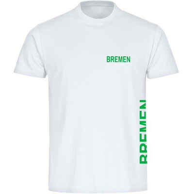 multifanshop T-Shirt Herren Bremen - Brust & Seite - Männer