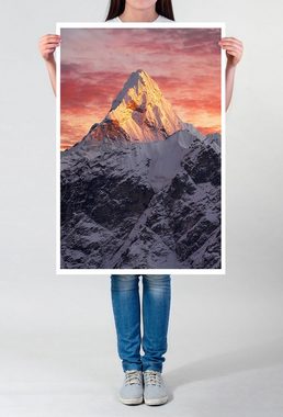 Sinus Art Poster Landschaftsfotografie 60x90cm Poster Ama Dablam Spitze bei Sonnenaufgang Nepal