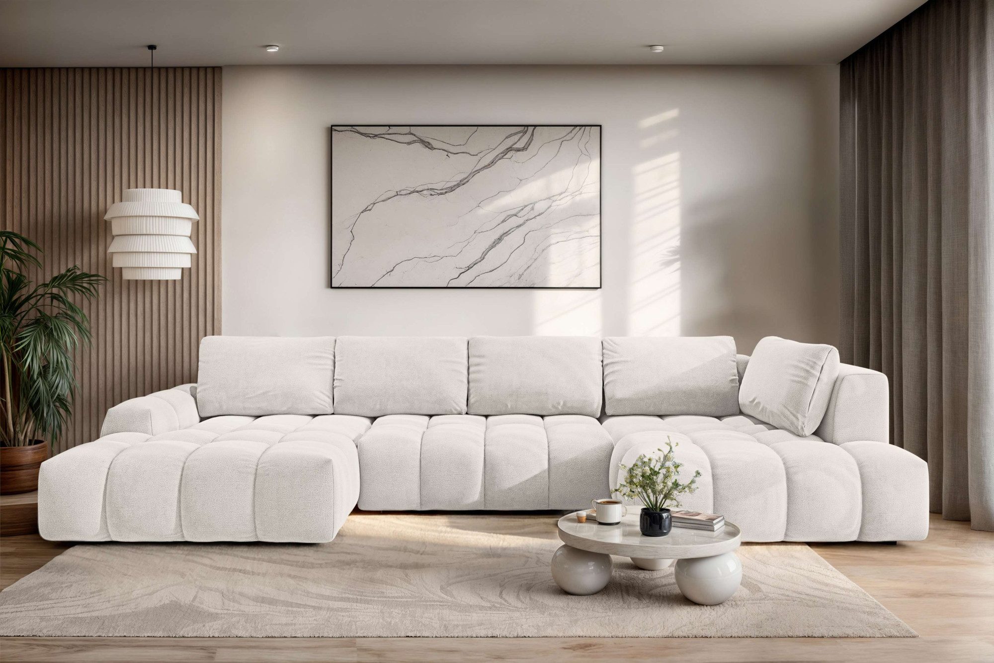 OTTO home Wohnlandschaft AZITA U-Form, Breite 363 cm - OTTO. Verlässliche Qualität., wahlweise als Schlafsofa mit Bettkasten, Bubble-Optik
