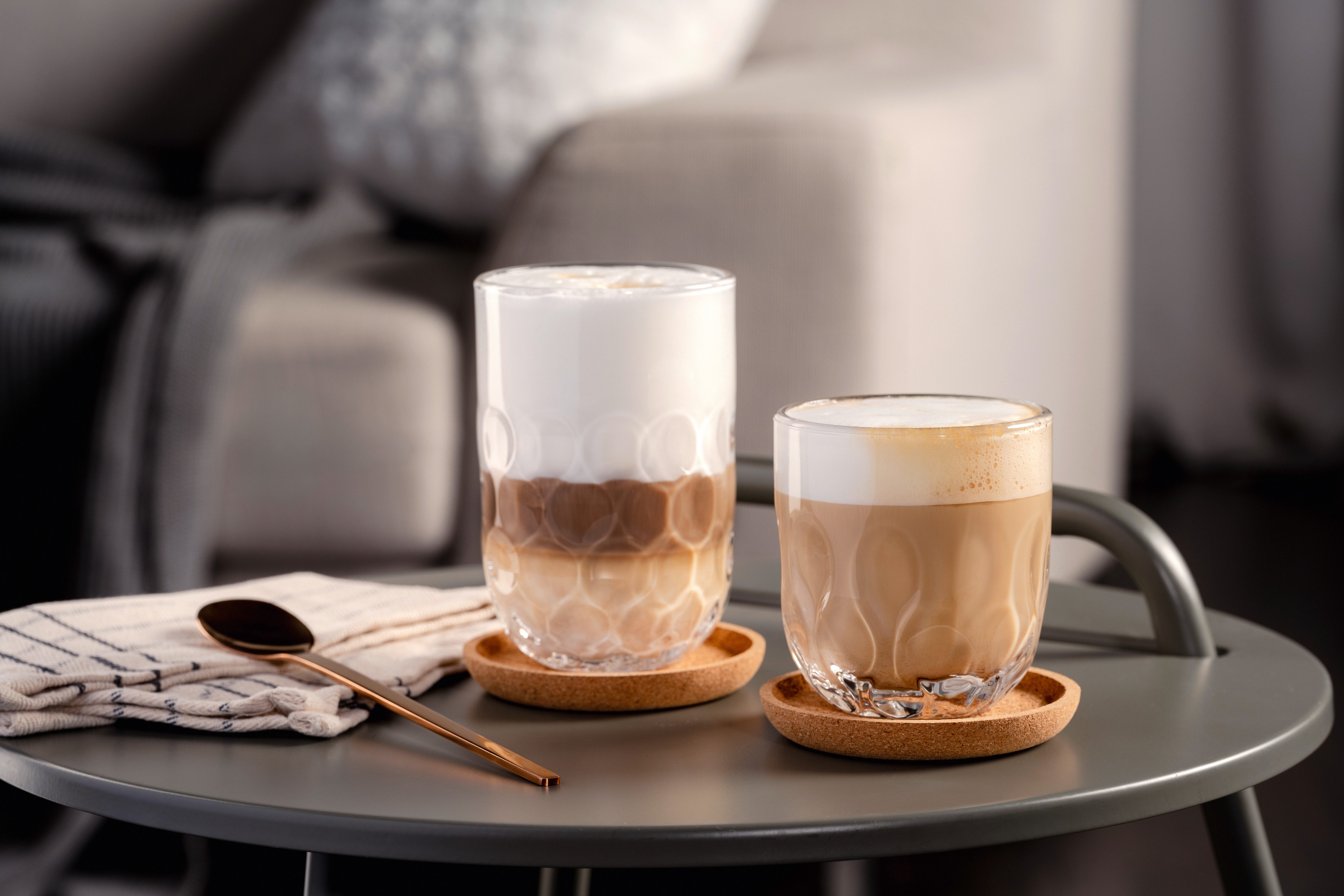 LEONARDO Gläser-Set Kaffee-Glas GOCCE, 220 ml, 6er-Set, 6-tlg., Glas, 3. Variante, mit Tropfenrelief