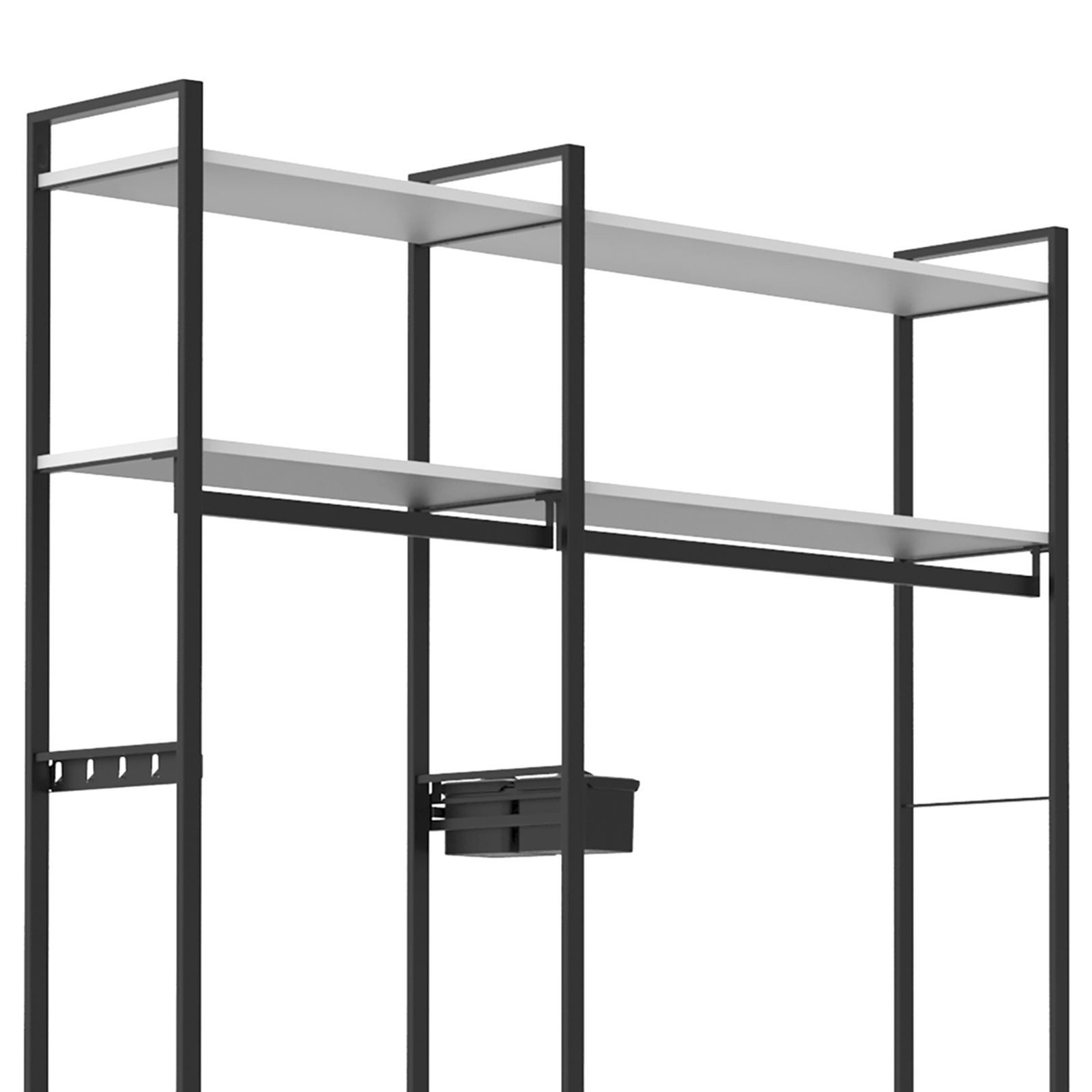 Kesseböhmer Leiterregal hochwertiges Regalsystem YouK Garderobenstange schwarz, Garderobenstange 600 mm