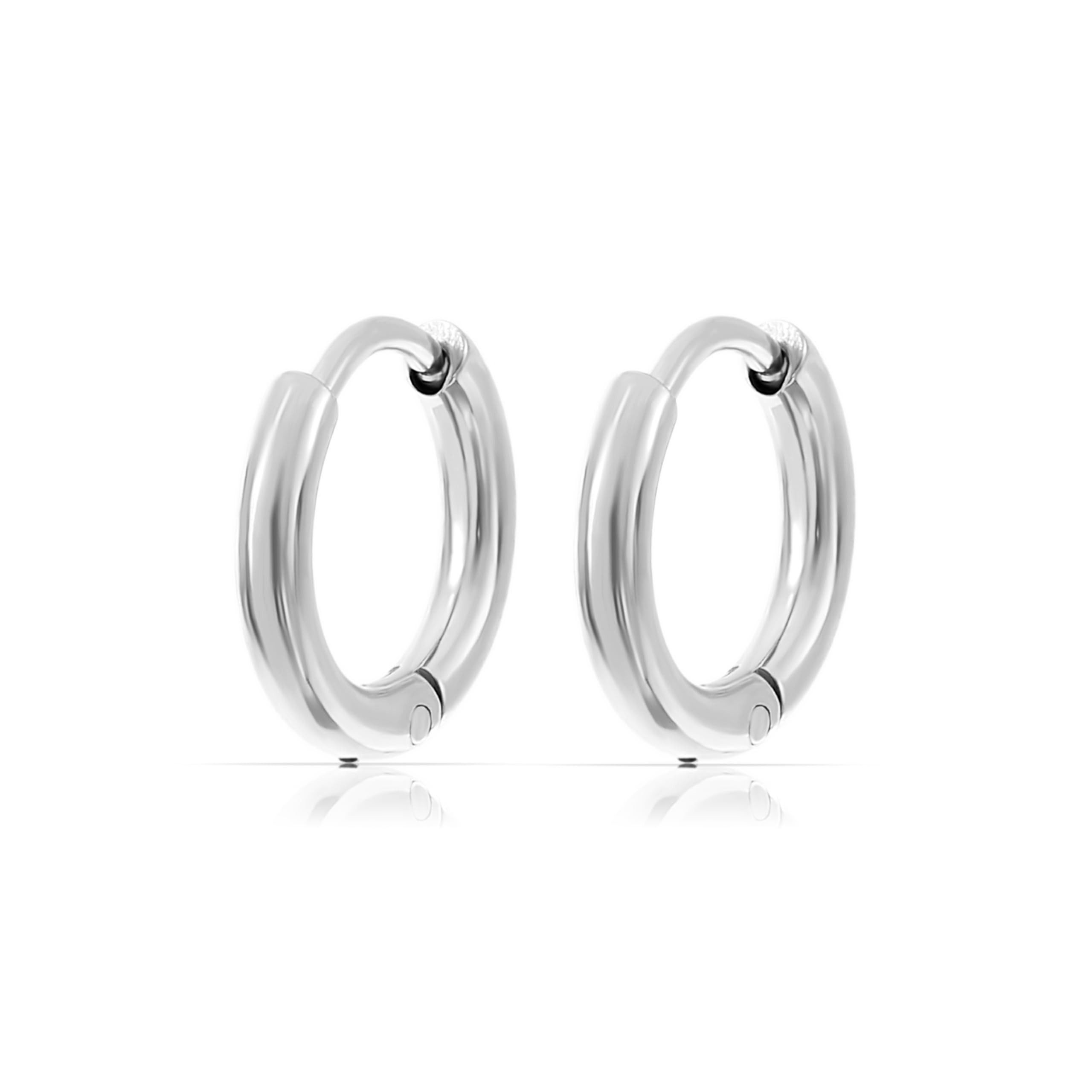 Made by Nami Paar Creolen Kleine Creolen Damen Ohrringe in Silber/Gold aus Edelstahl, Wasserfester Schmuck Geschenk Mama